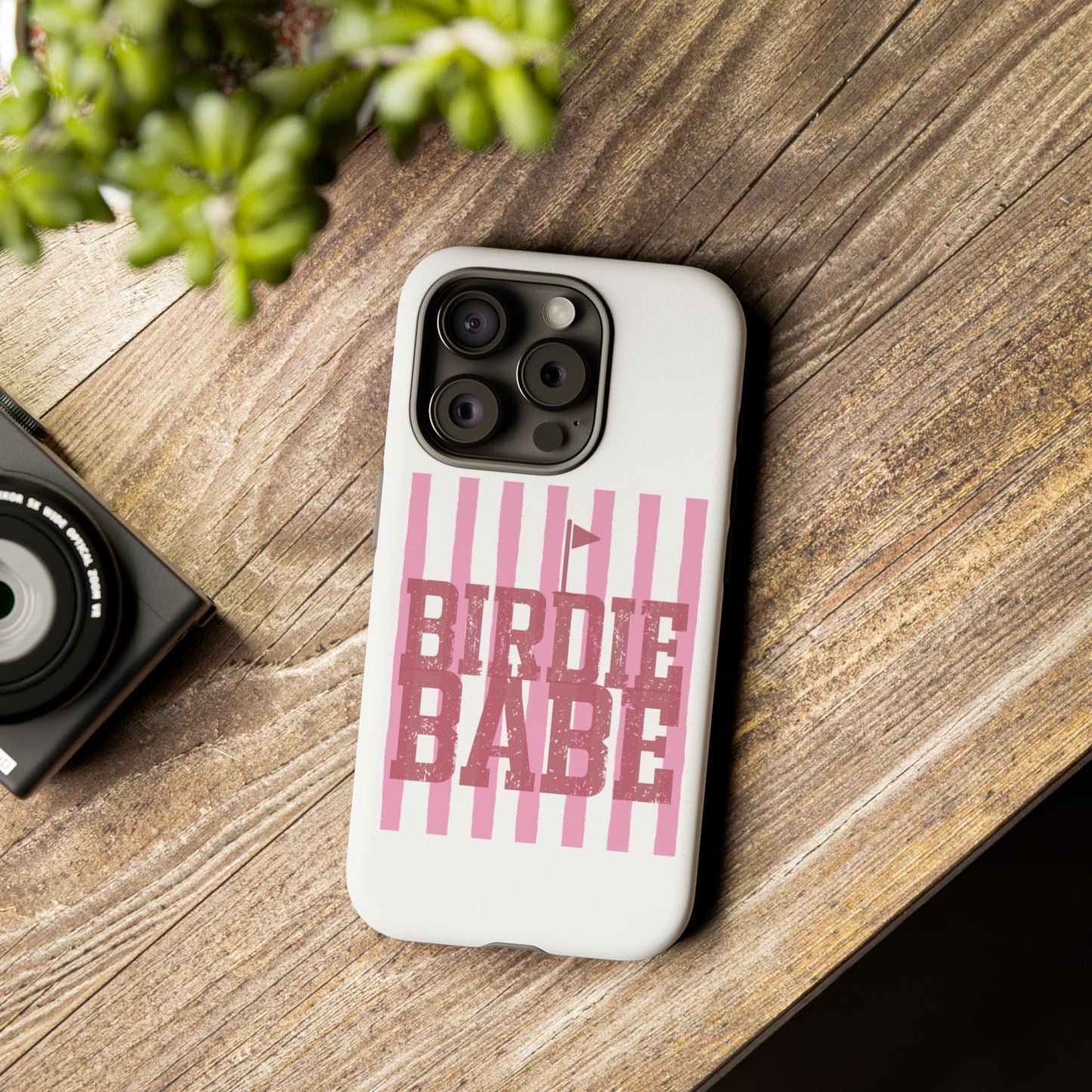 Birdie Babe Phone Case — Pink Striped Golf iPhone Case