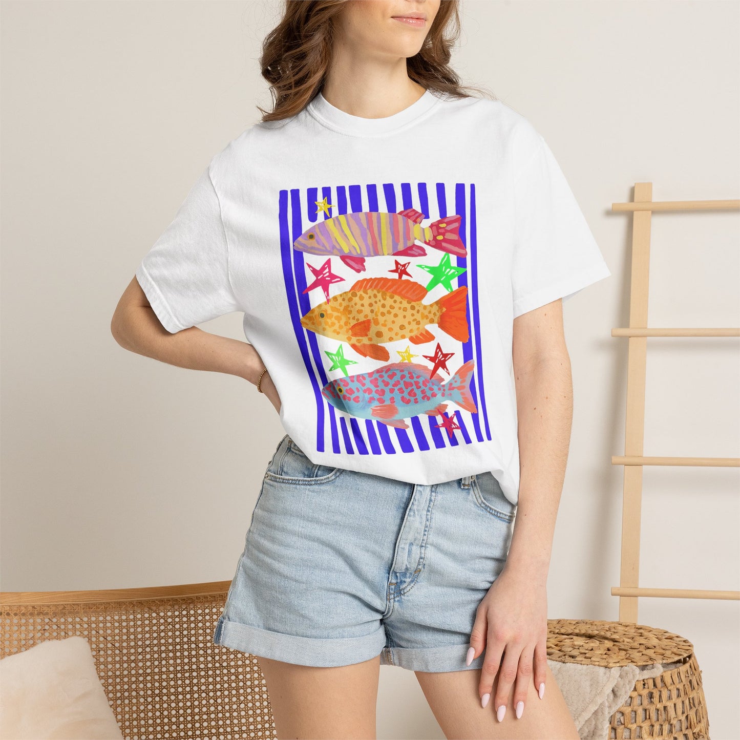 Tropical Fish Graphic T‑Shirt — Colorful Surf & Sea Life Tee
