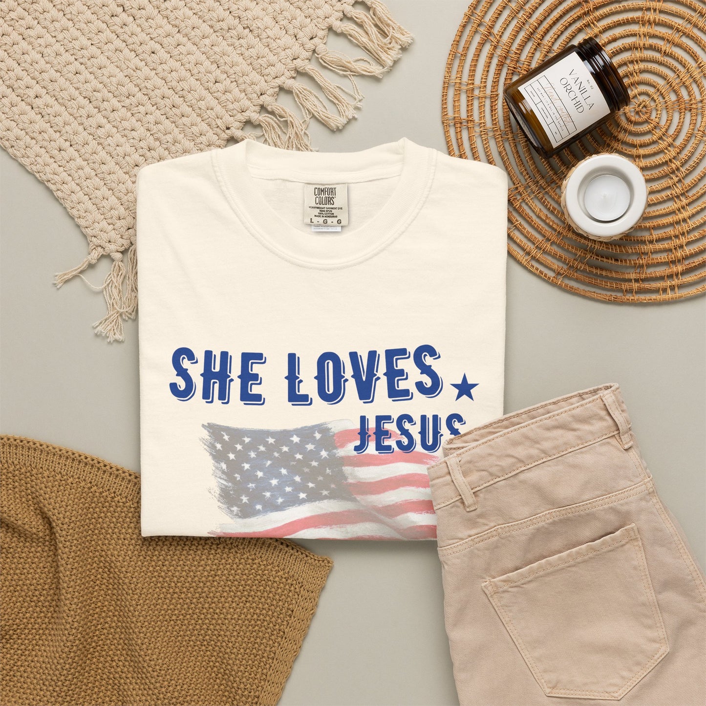 She Loves Jesus and America Too- July 4th Tee