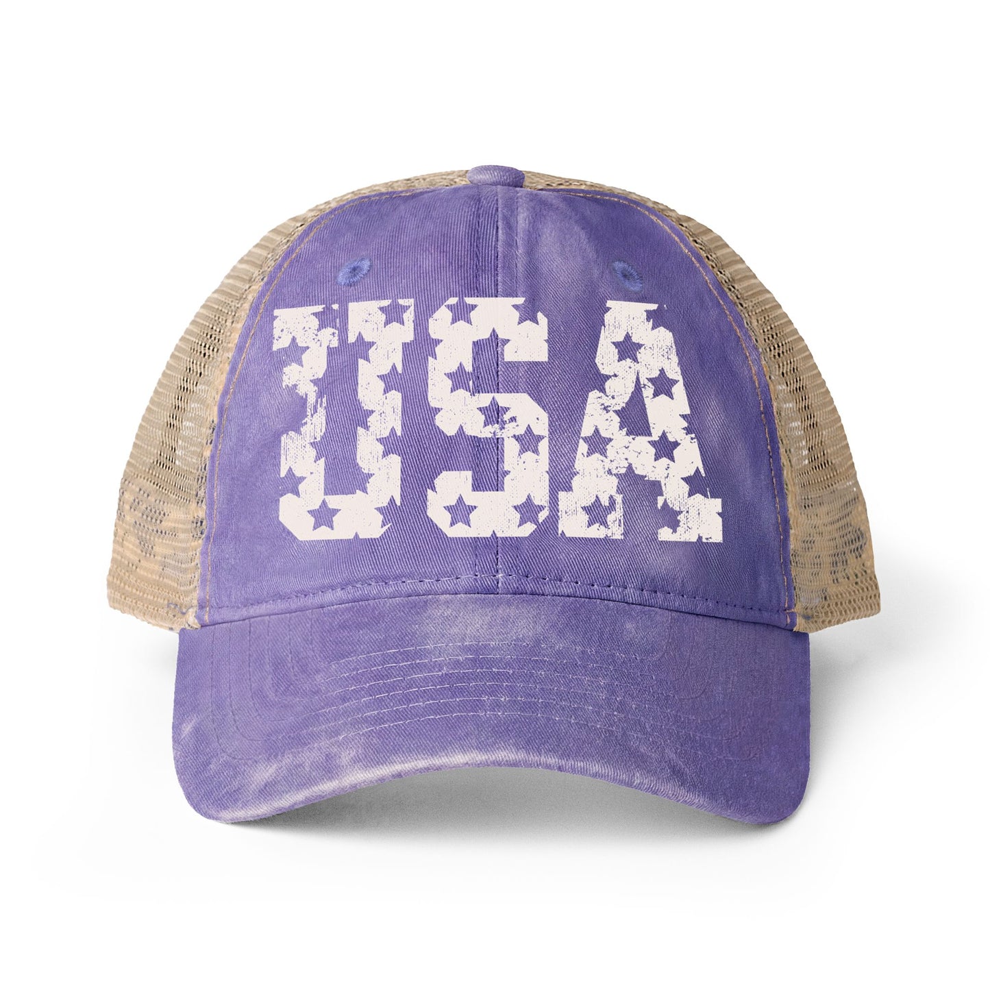 Women's Washed Mesh-Back Cap- USA