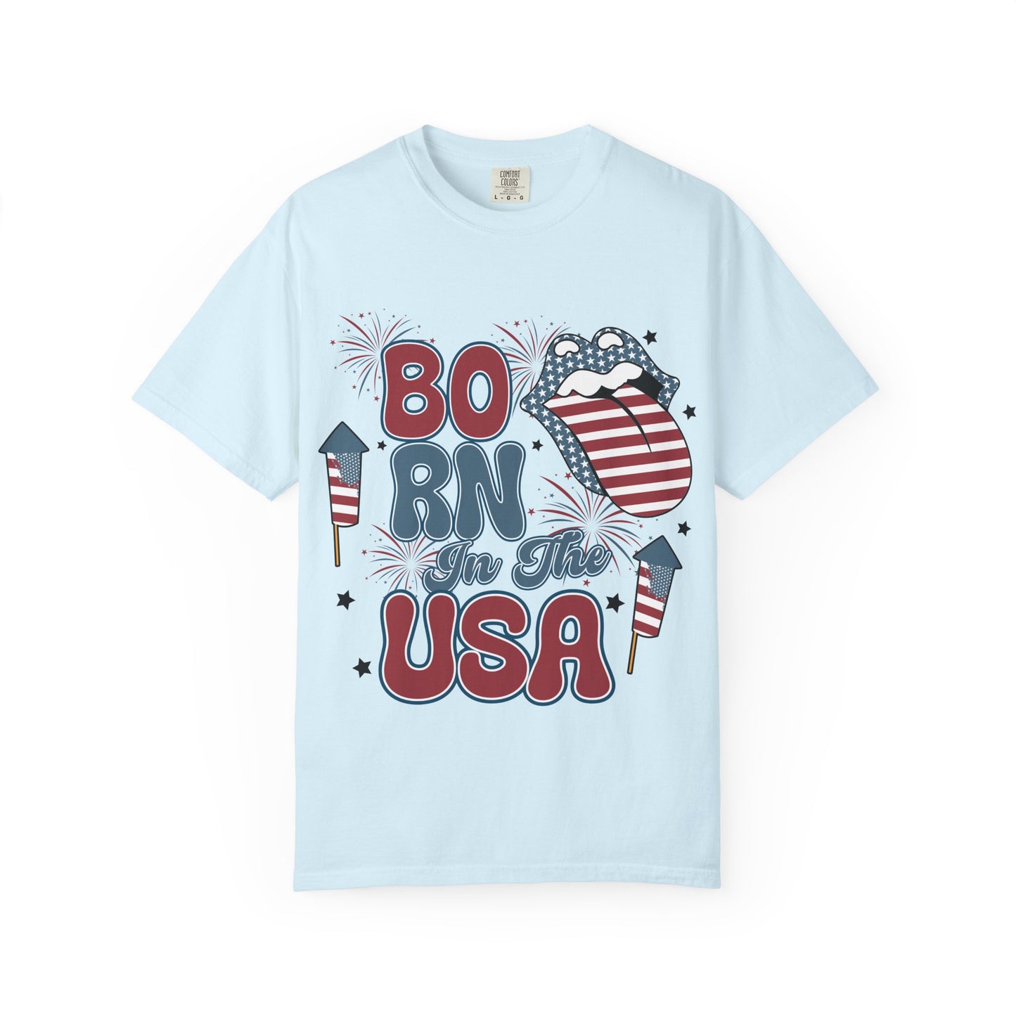 Born in the USA Patriotic T-Shirt — 4th of July American Flag Design