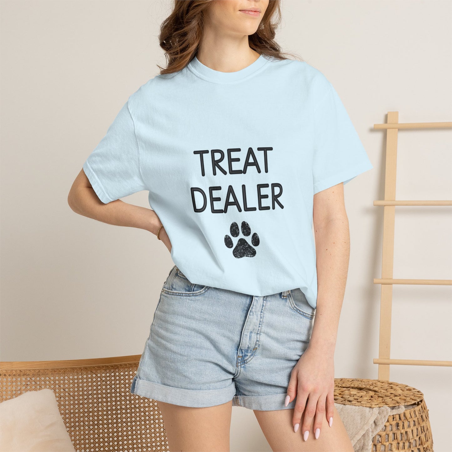 Treat Dealer T-Shirt — Funny Dog Lover Tee with Paw Print