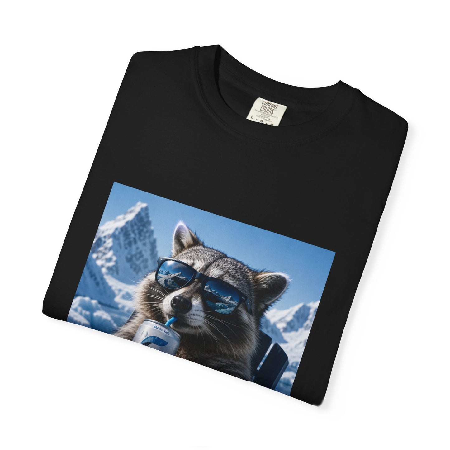 Raccoon Chill Tee — Mountain Lounge Graphic T-Shirt (Holds Celsius Engery Drink)