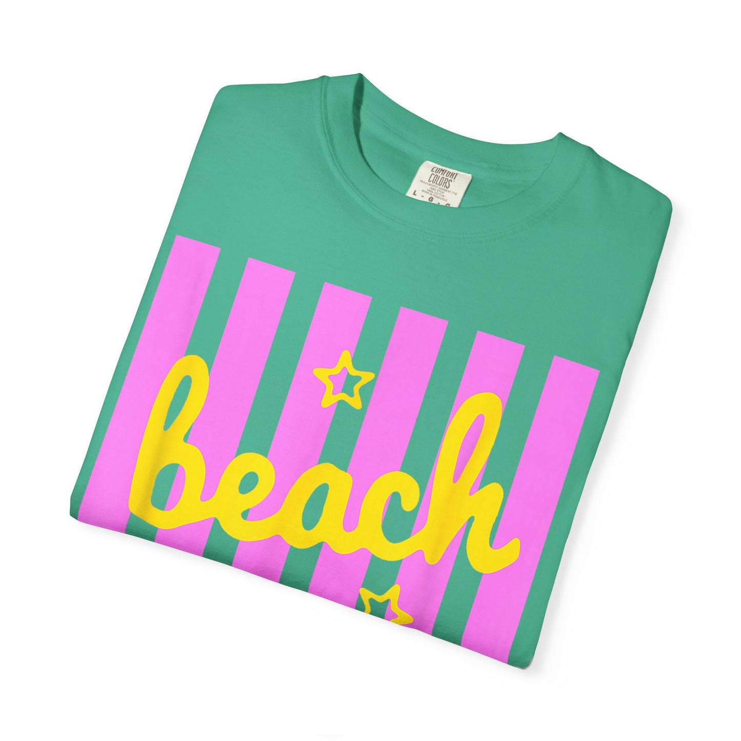 Beach Bum T-Shirt — Retro Pink Stripe Summer Tee