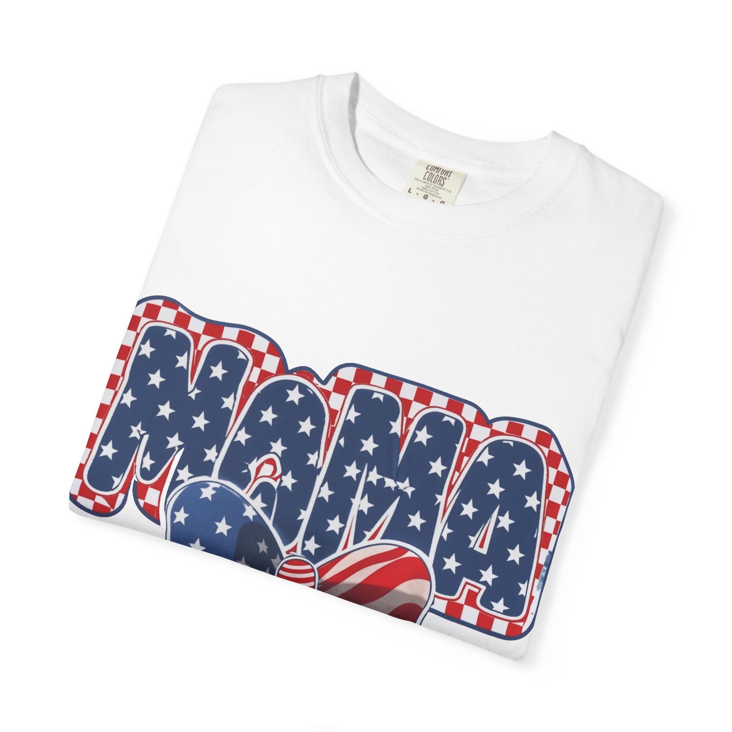 Patriotic MAMA T-Shirt — Stars & Stripes Bow 4th of July Tee