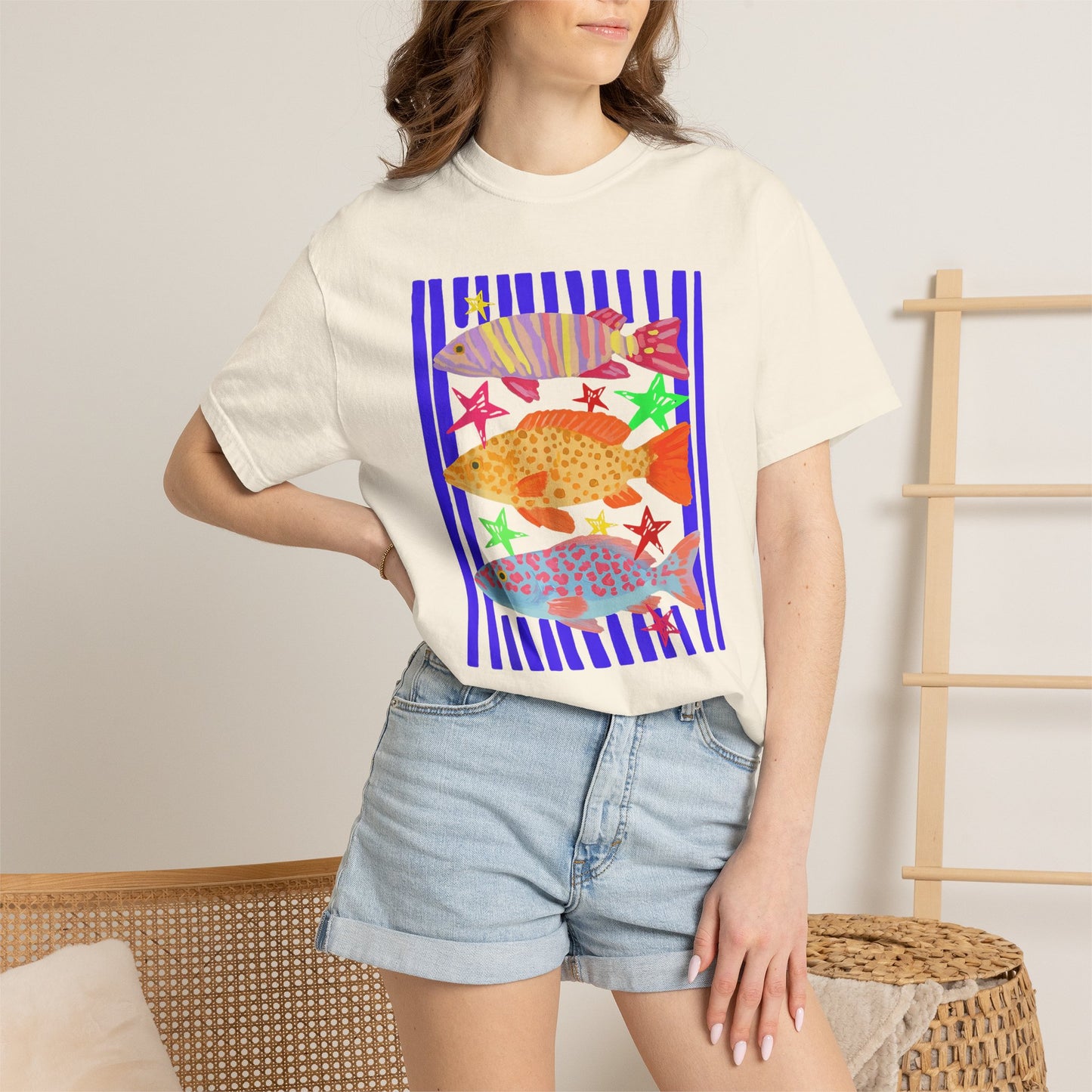Tropical Fish Graphic T‑Shirt — Colorful Surf & Sea Life Tee