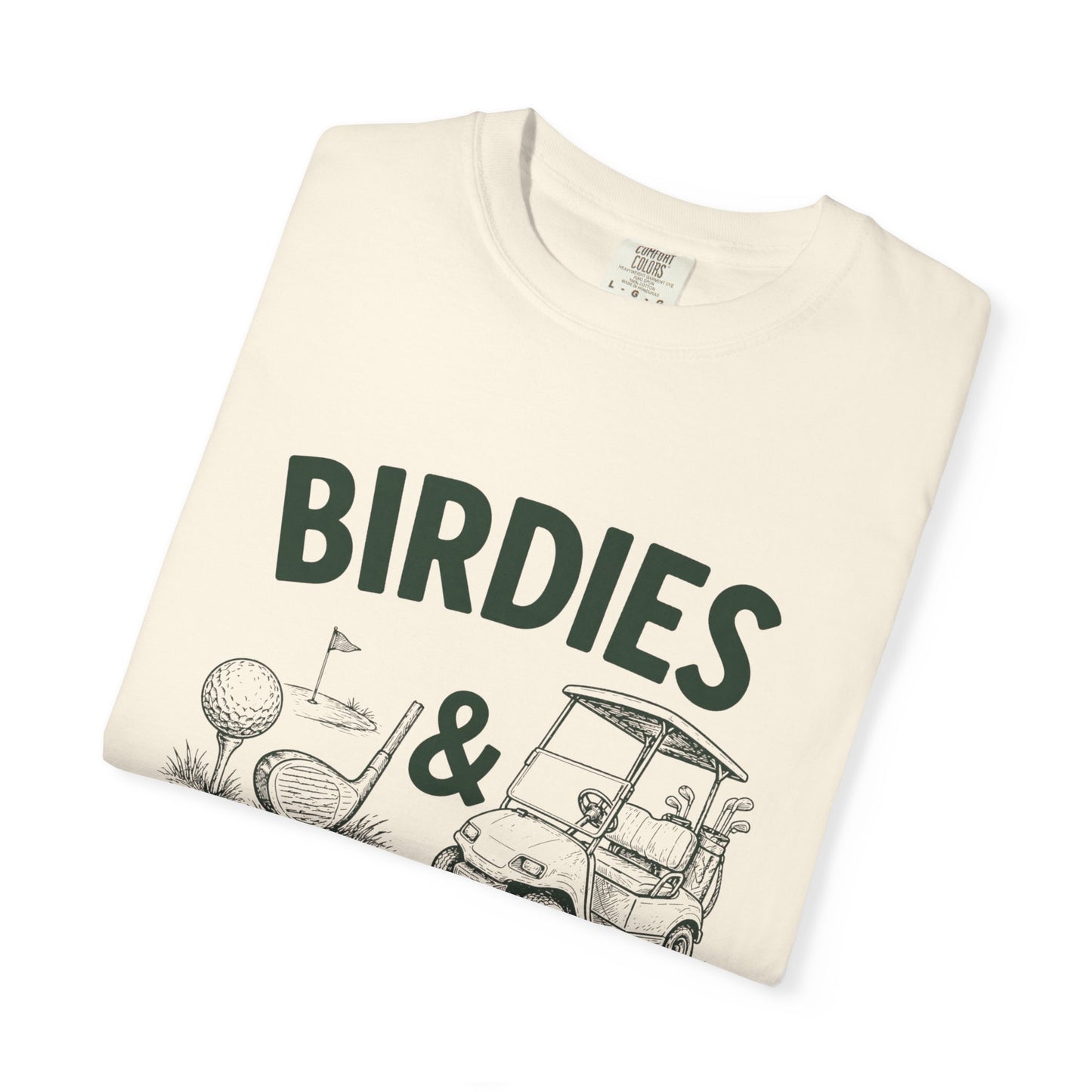 Golf T-Shirt — "Birdies & Fairways" Vintage Golf Cart Design