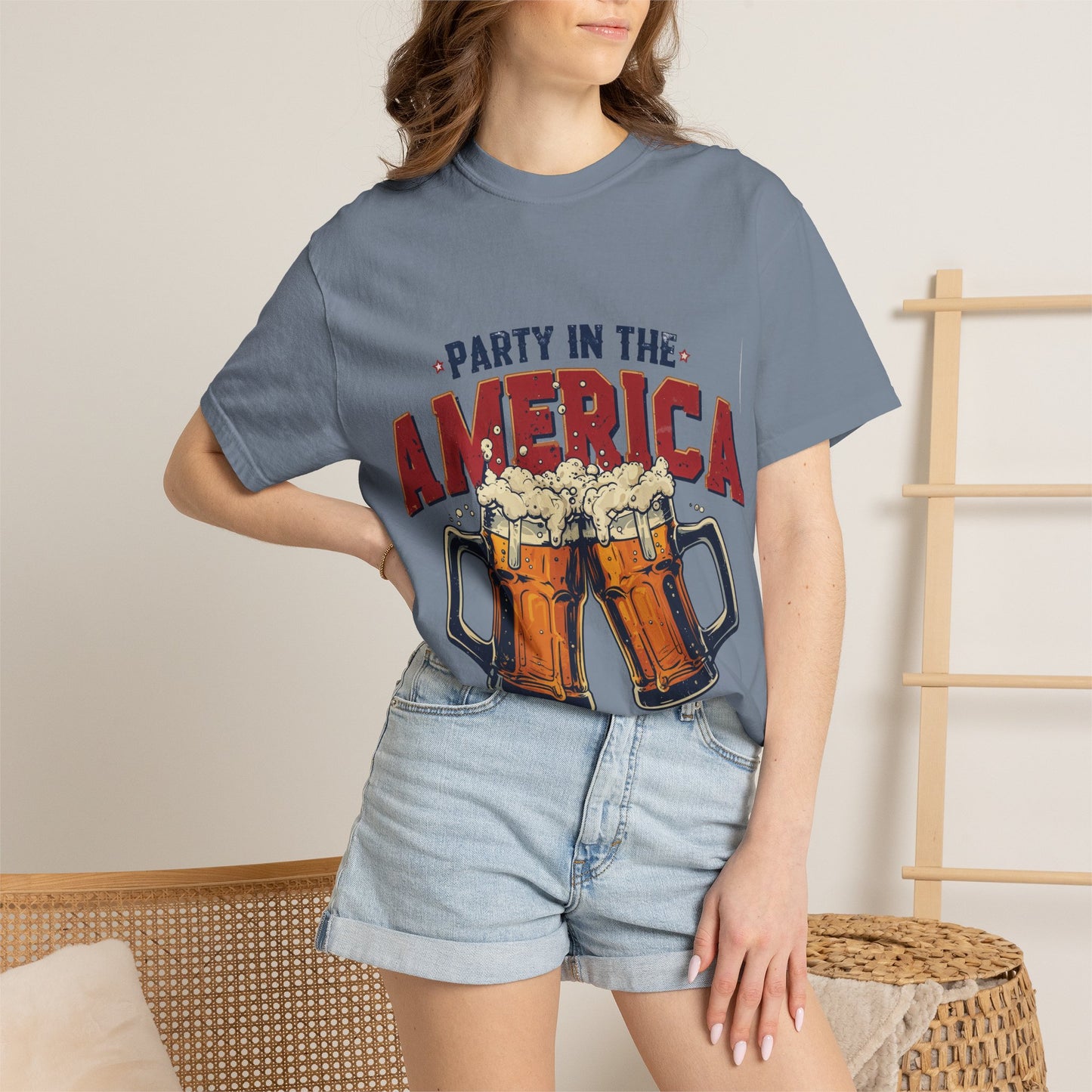 Party in the America T-Shirt – Patriotic Beer Graphic Tee