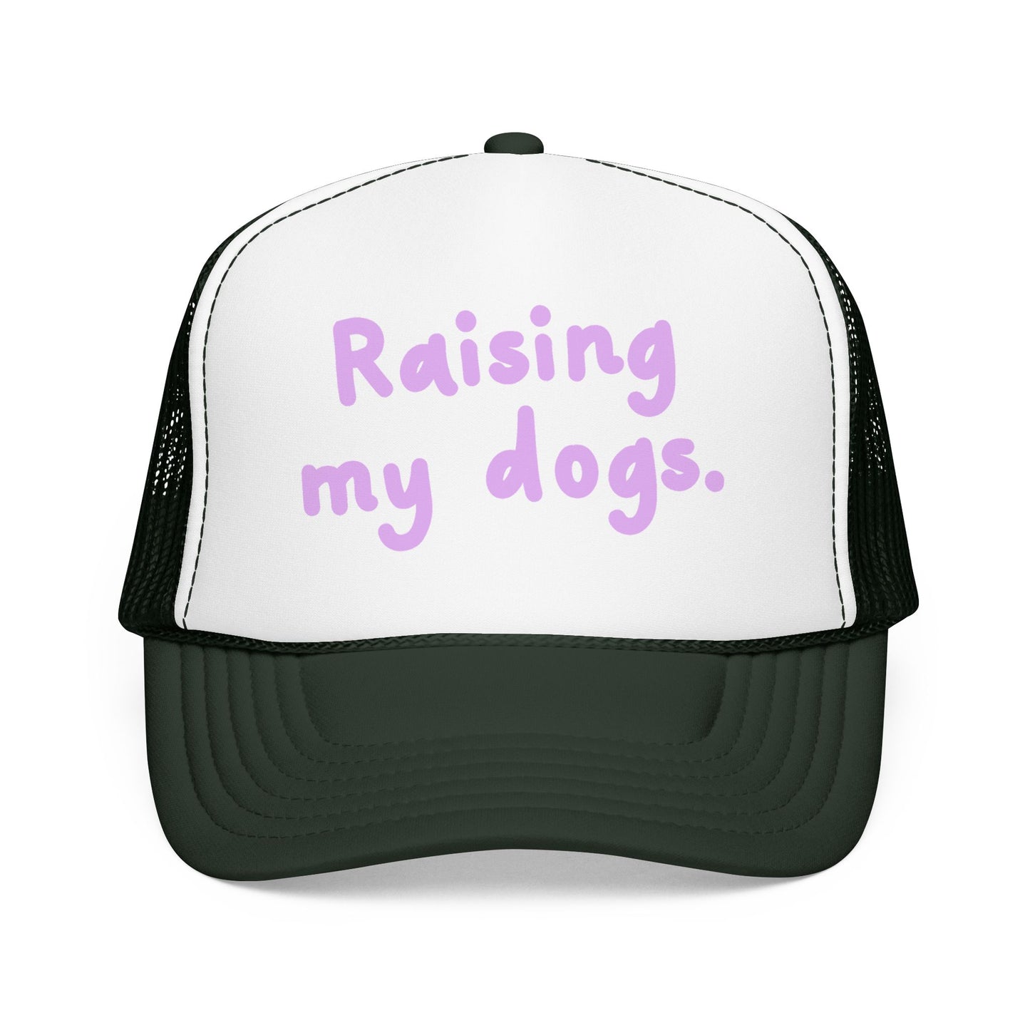 Raising My Dogs Foam Trucker Hat — Cute Pastel Pet Mom Cap