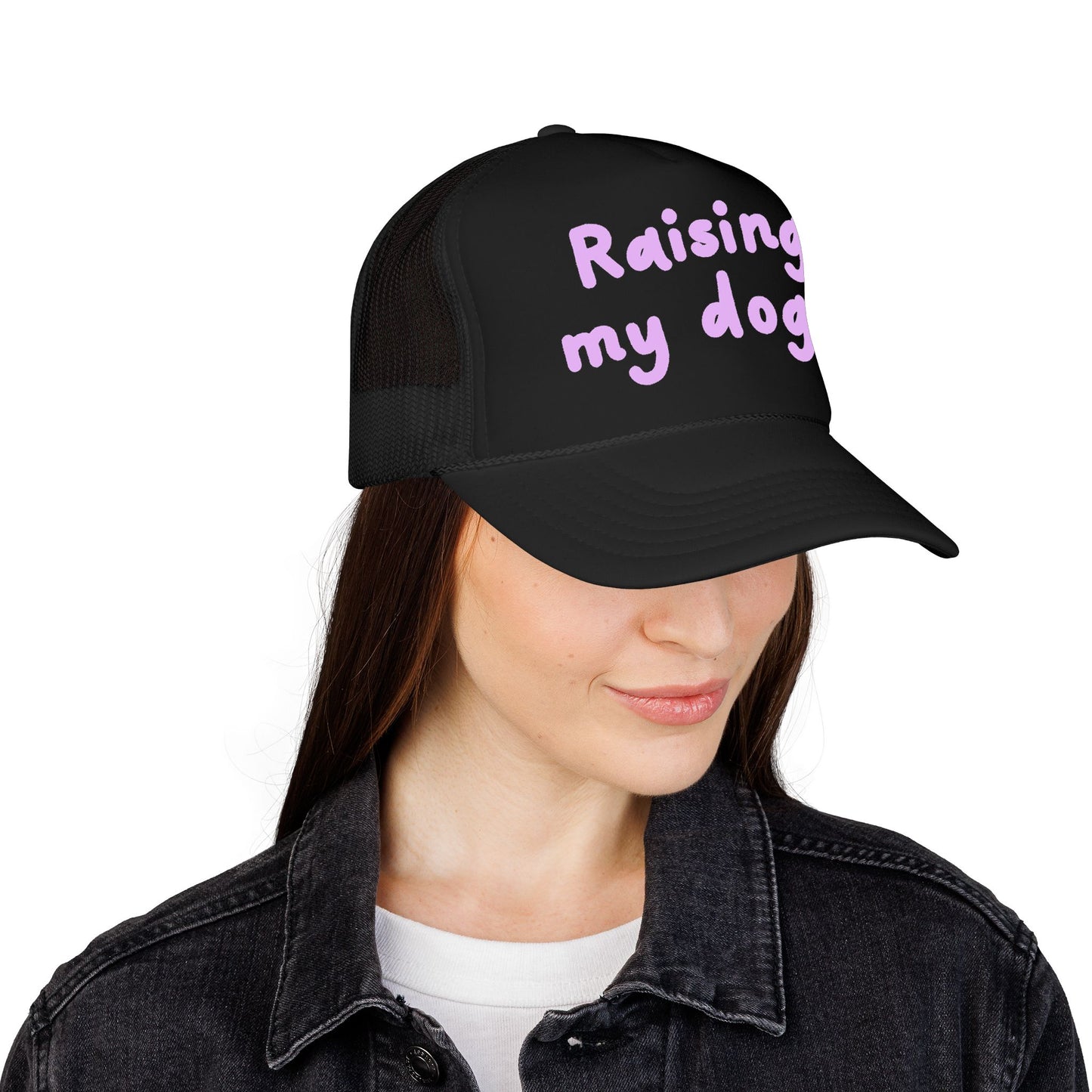 Raising My Dogs Foam Trucker Hat — Cute Pastel Pet Mom Cap
