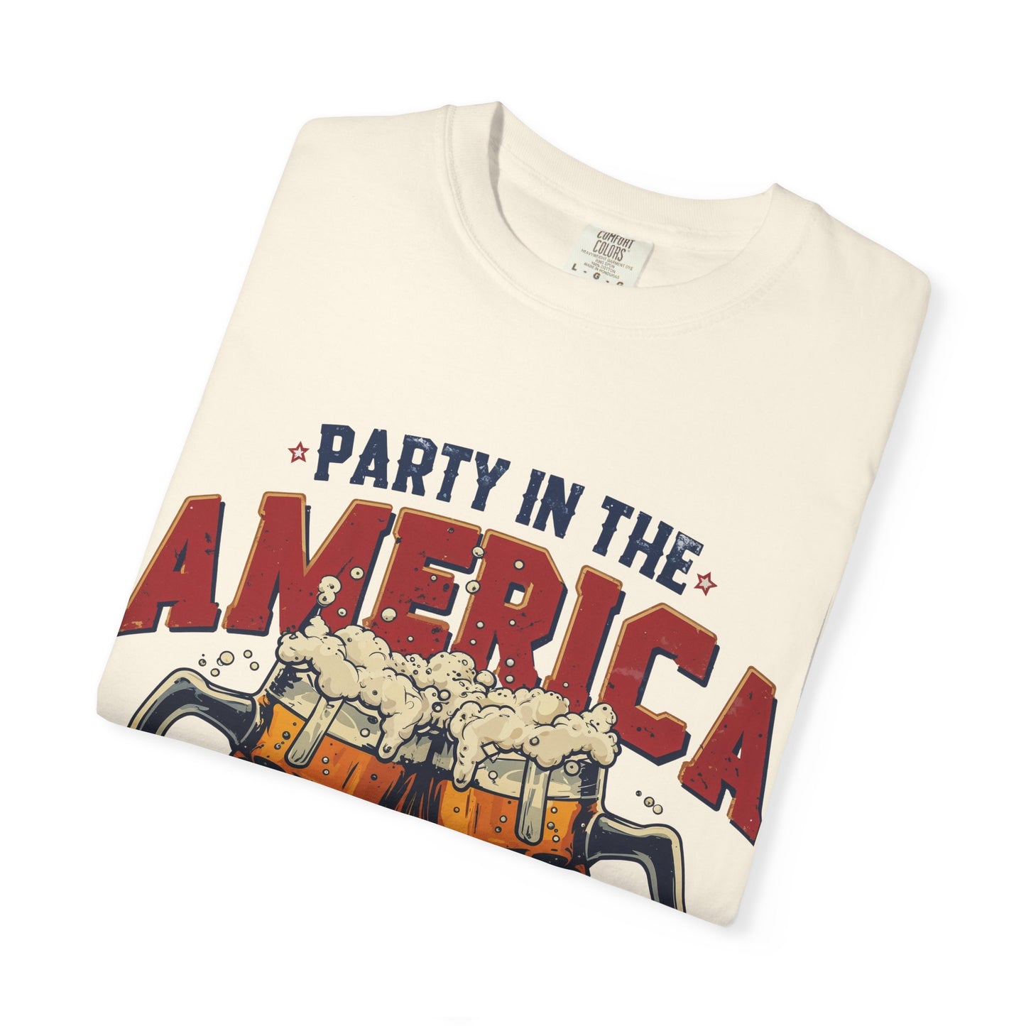 Party in the America T-Shirt — Patriotic Beer Graphic Tee for 4th of July