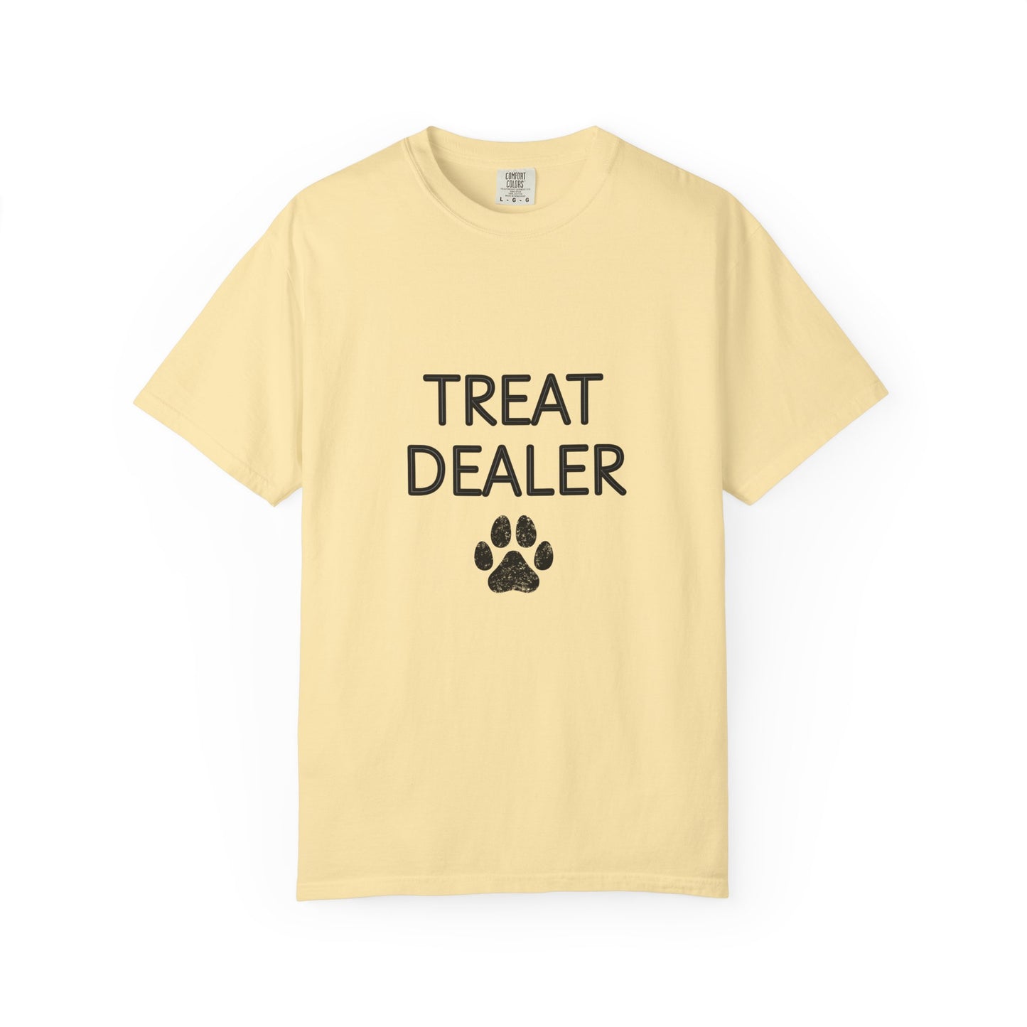 Treat Dealer T-Shirt — Funny Dog Lover Tee with Paw Print
