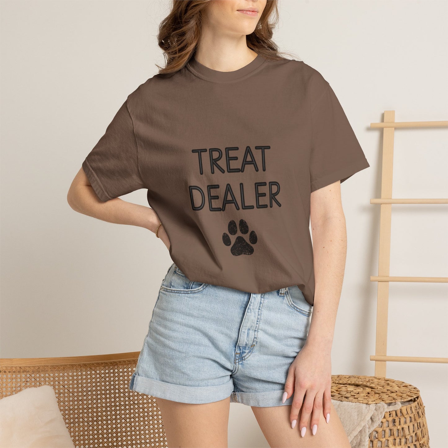Treat Dealer T-Shirt — Funny Dog Lover Tee with Paw Print