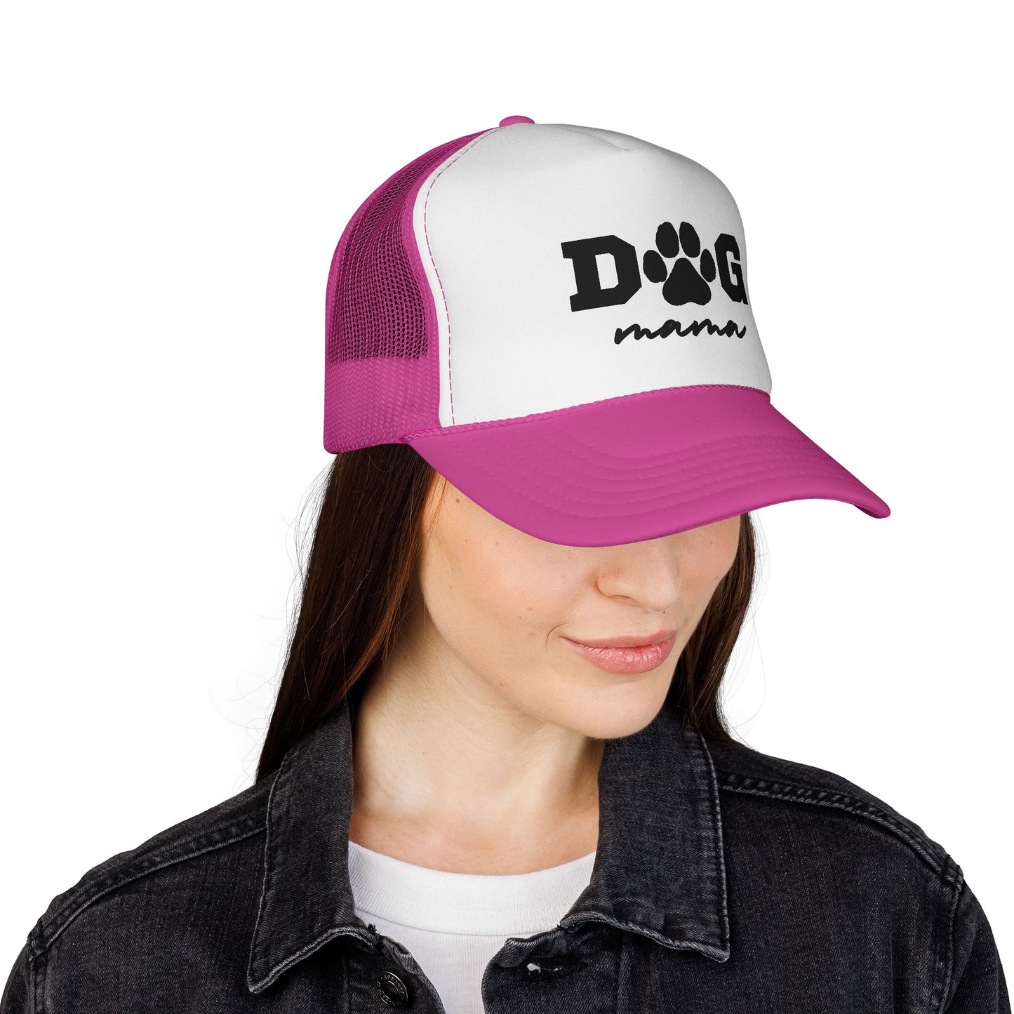 Dog Mama Trucker Hat – Paw Print Mesh Cap for Dog Lovers