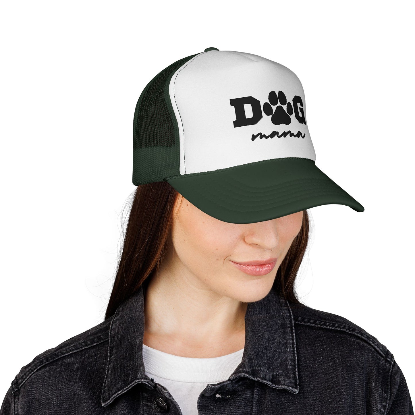 Dog Mama Trucker Hat – Paw Print Mesh Cap for Dog Lovers