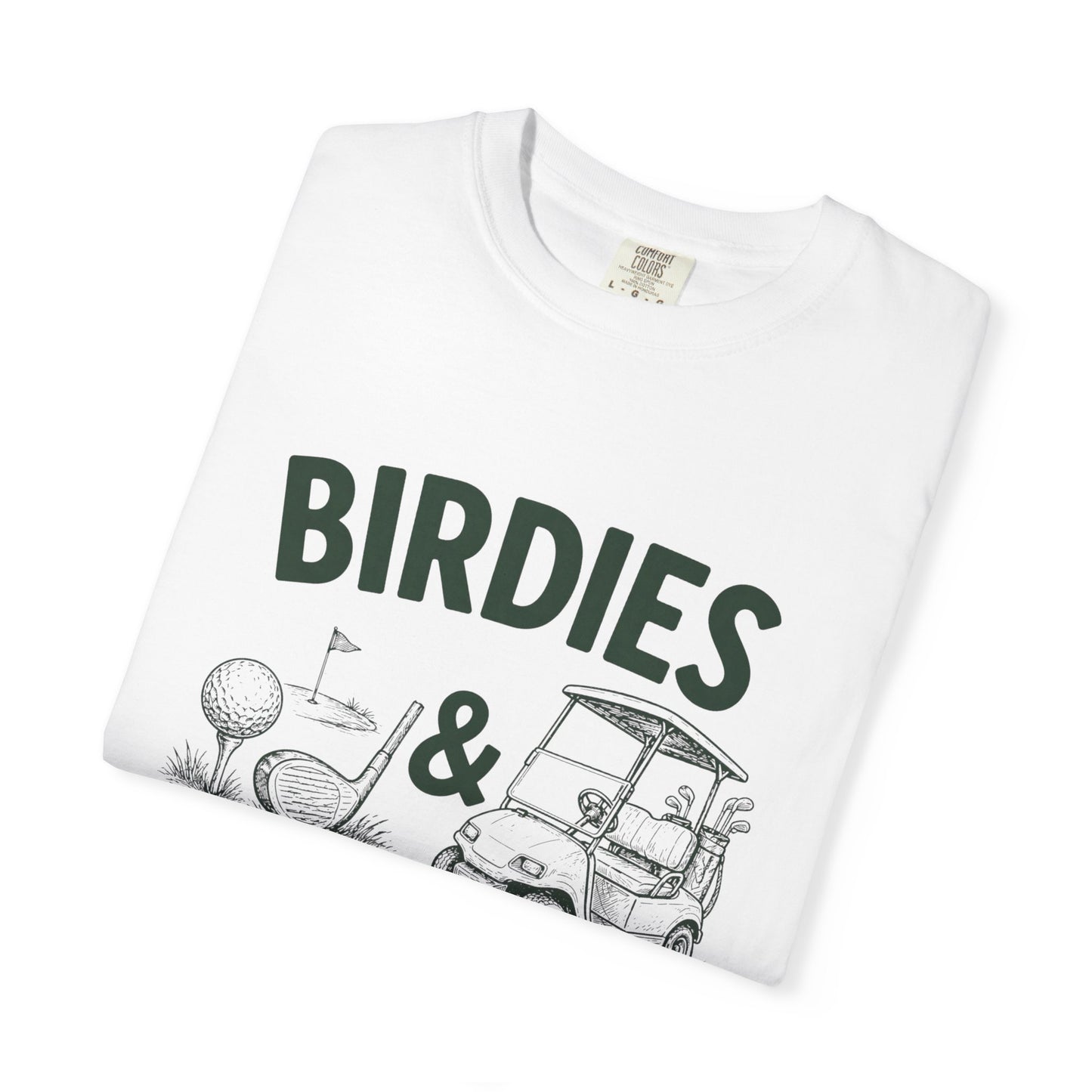 Golf T-Shirt — "Birdies & Fairways" Vintage Golf Cart Design