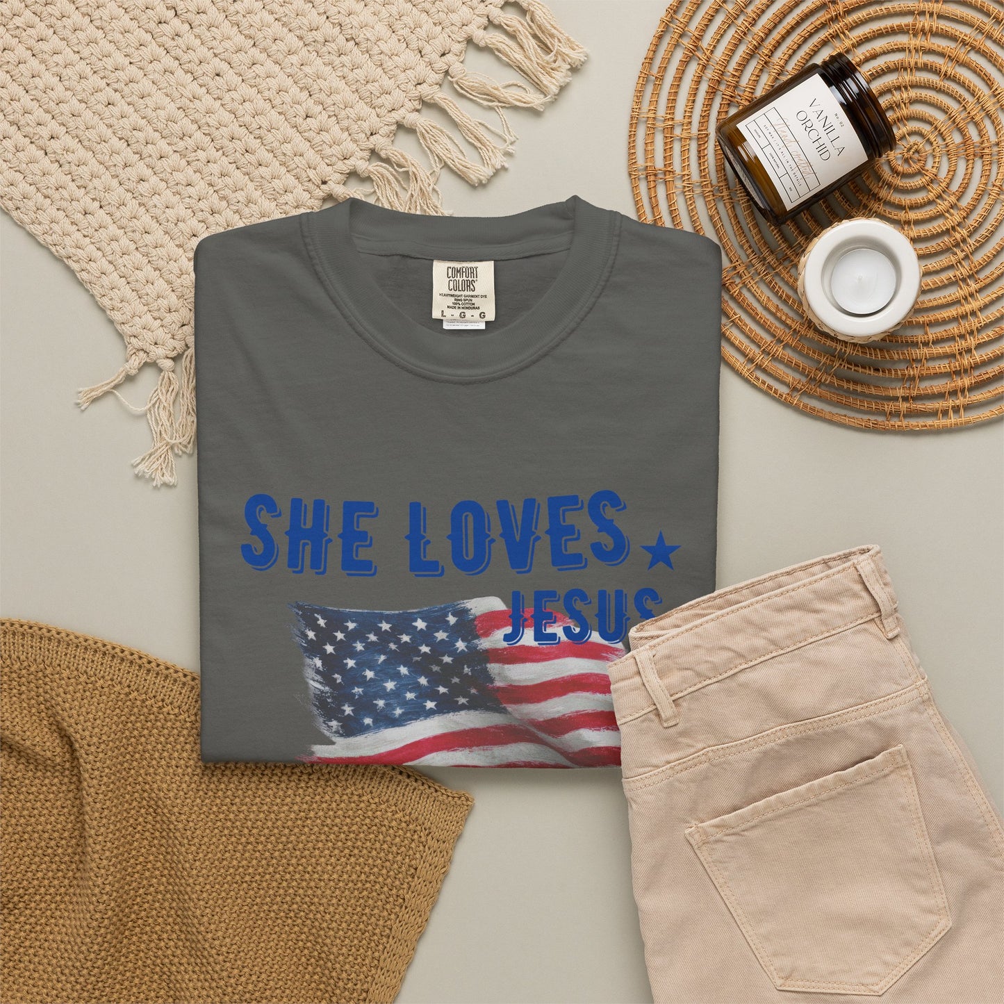 She Loves Jesus and America Too- July 4th Tee