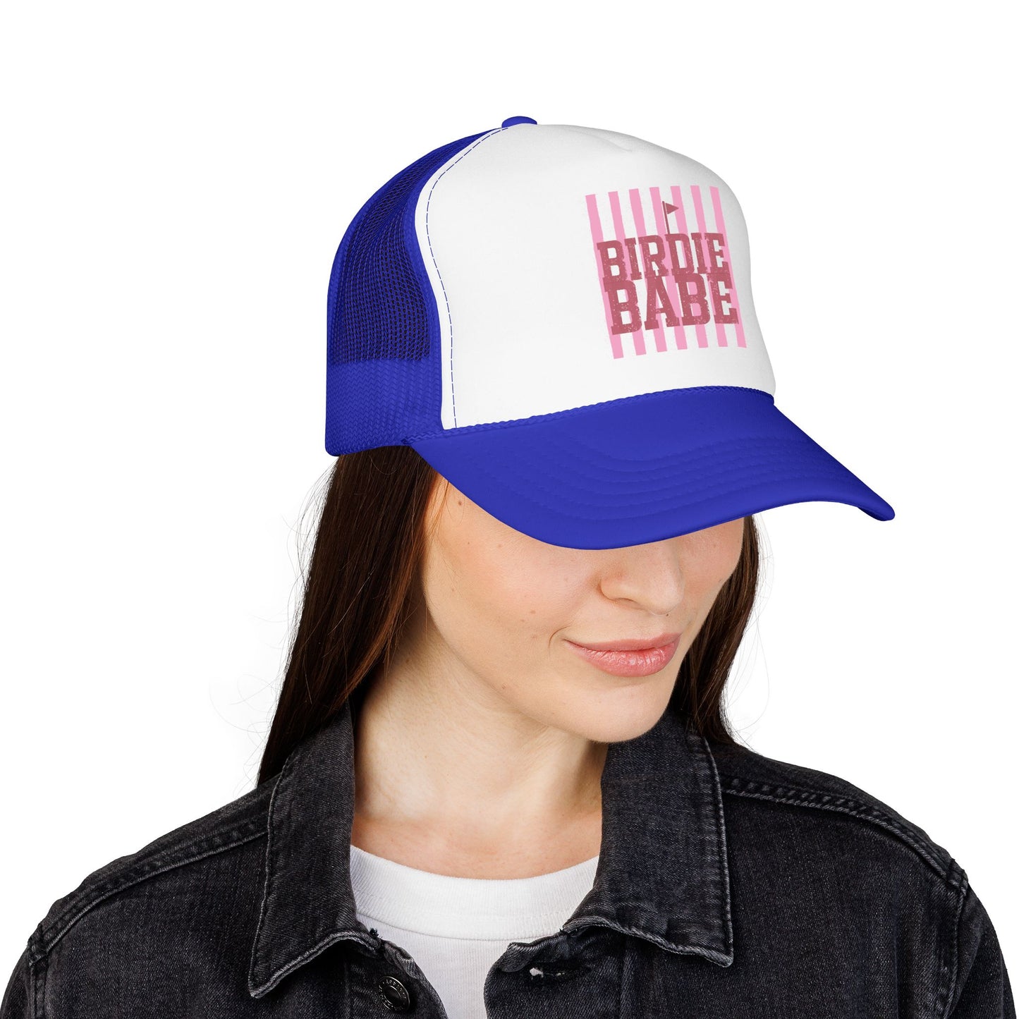 Trucker Hat — 'Birdie Babe' Pink Golf Graphic Foam Trucker Hat