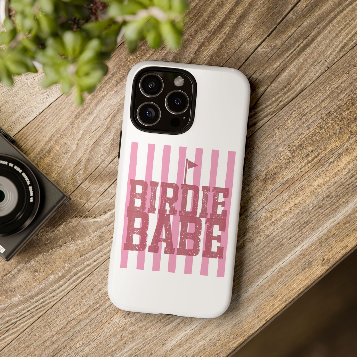 Birdie Babe Phone Case — Pink Striped Golf iPhone Case