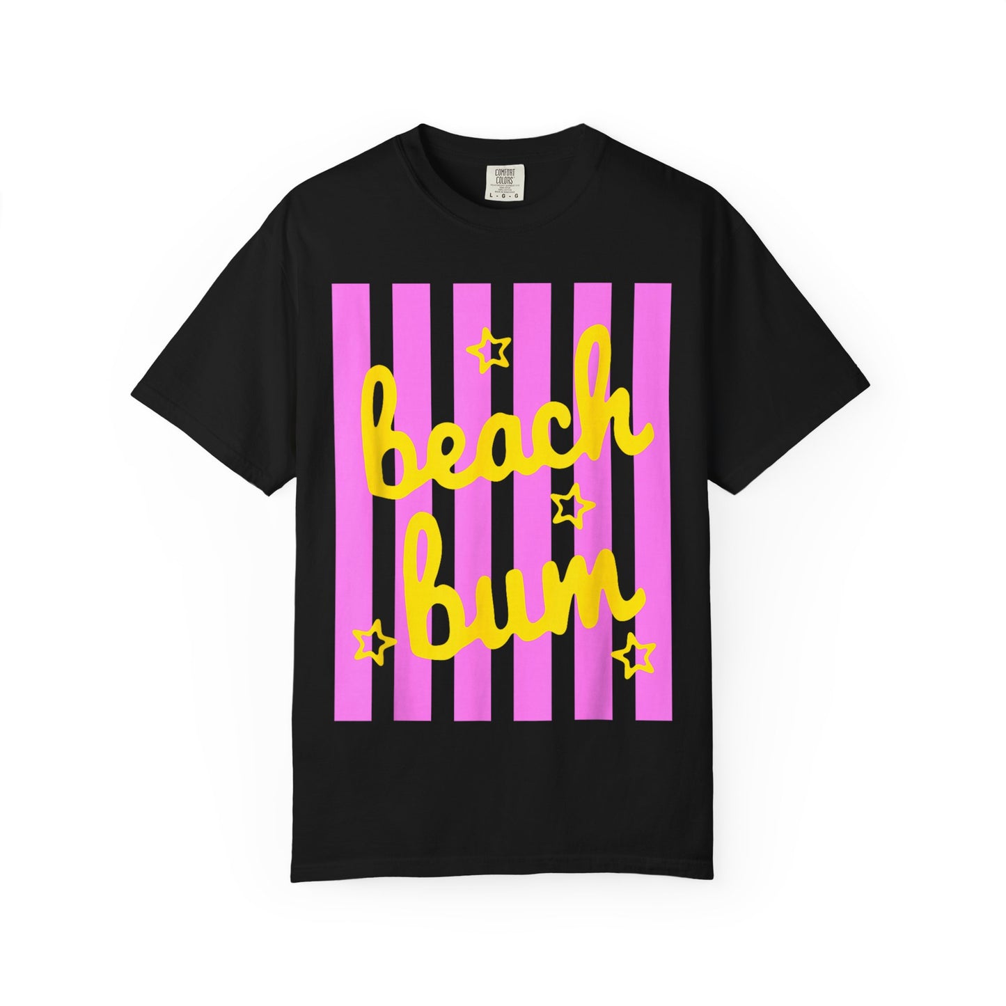 Beach Bum T-Shirt — Retro Pink Stripe Summer Tee