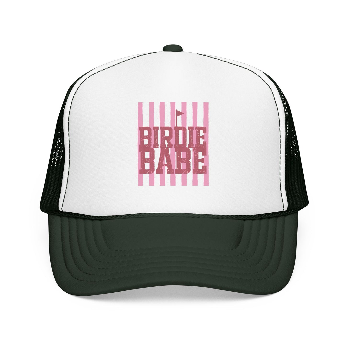 Trucker Hat — 'Birdie Babe' Pink Golf Graphic Foam Trucker Hat