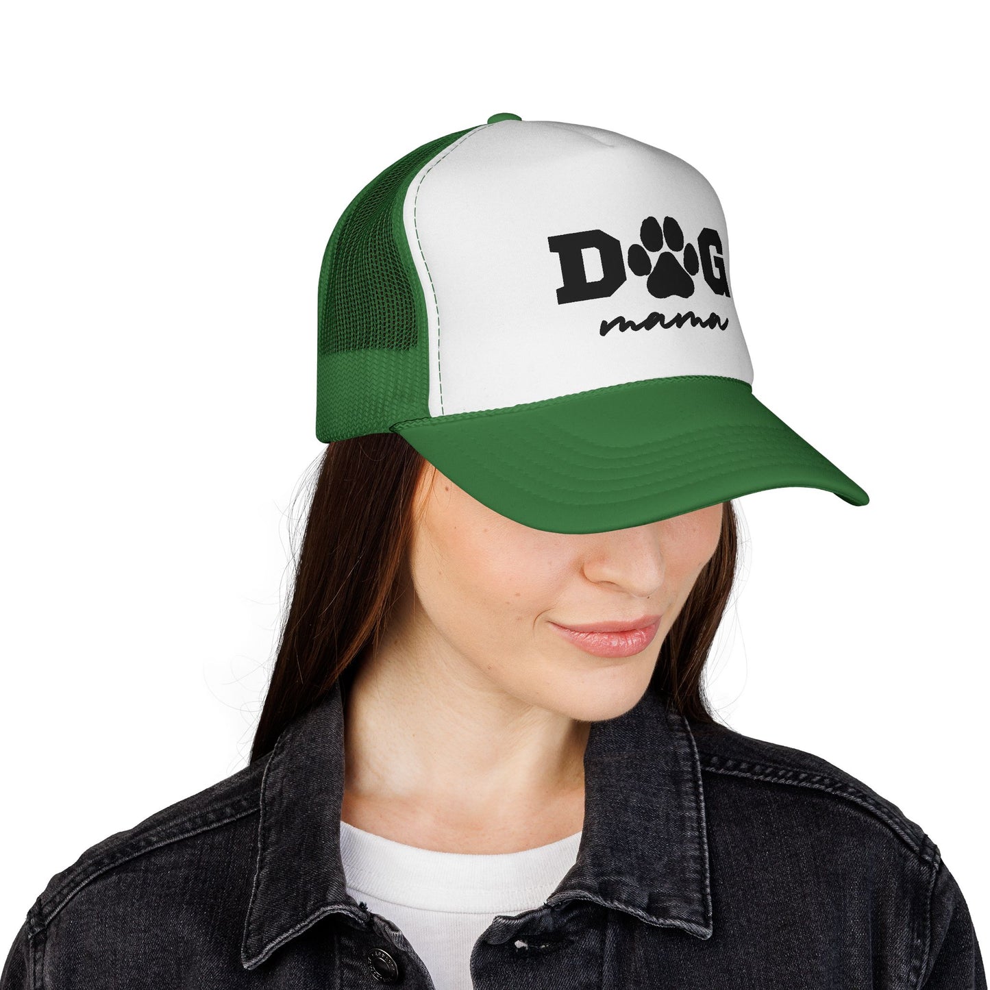 Dog Mama Trucker Hat – Paw Print Mesh Cap for Dog Lovers