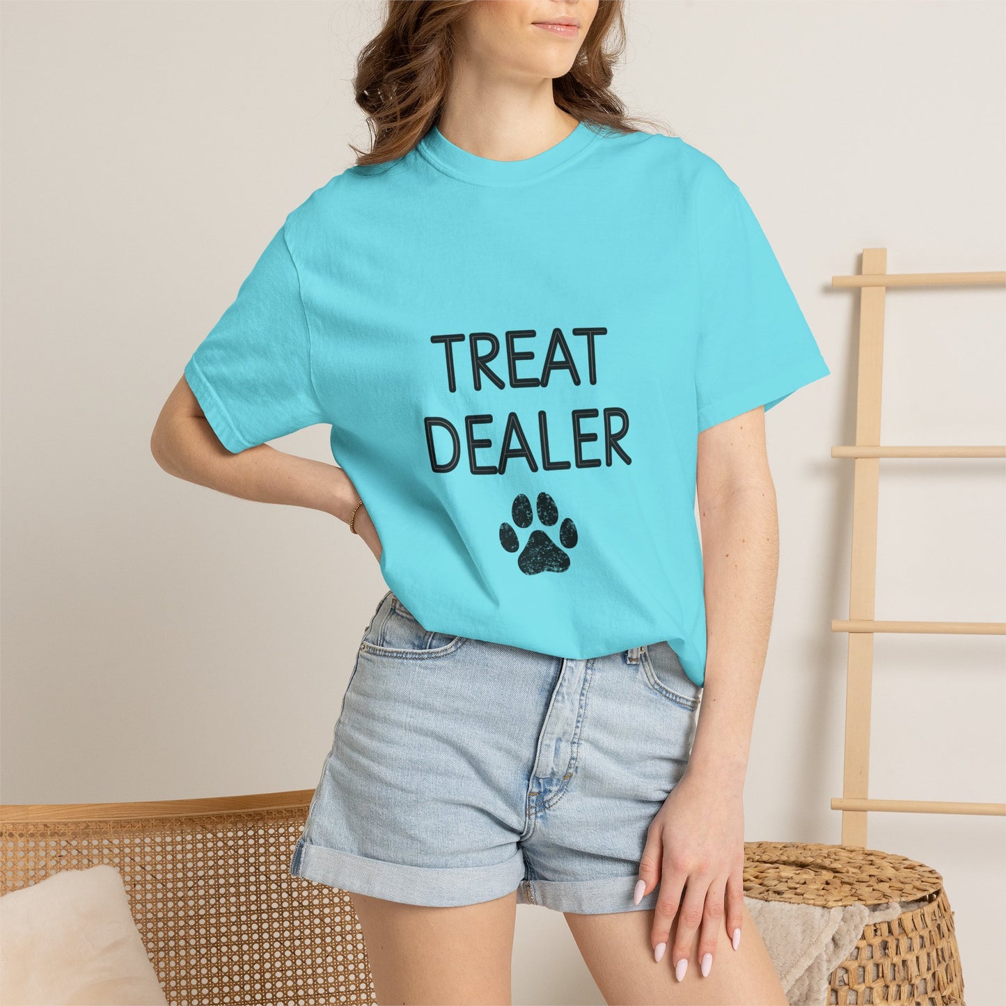 Treat Dealer T-Shirt — Funny Dog Lover Tee with Paw Print