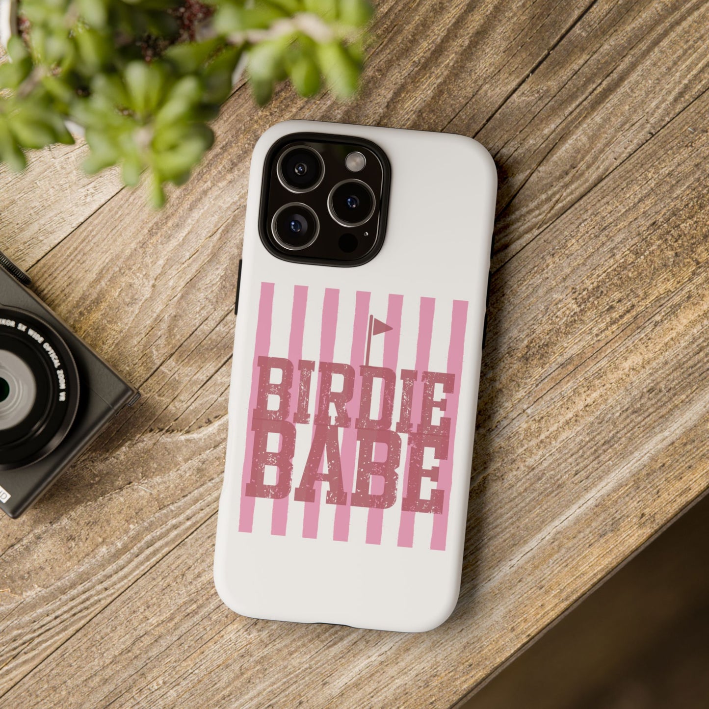 Birdie Babe Phone Case — Pink Striped Golf iPhone Case