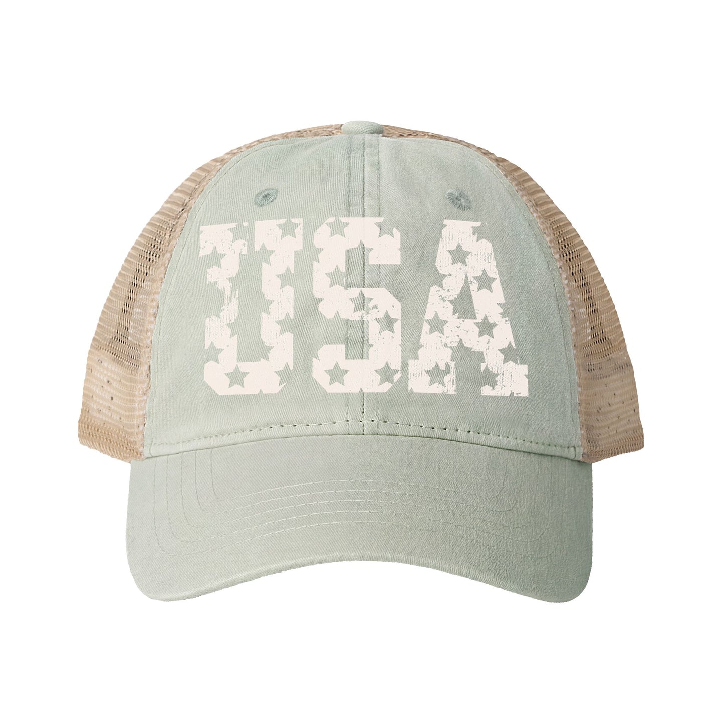 Women's Washed Mesh-Back Cap- USA