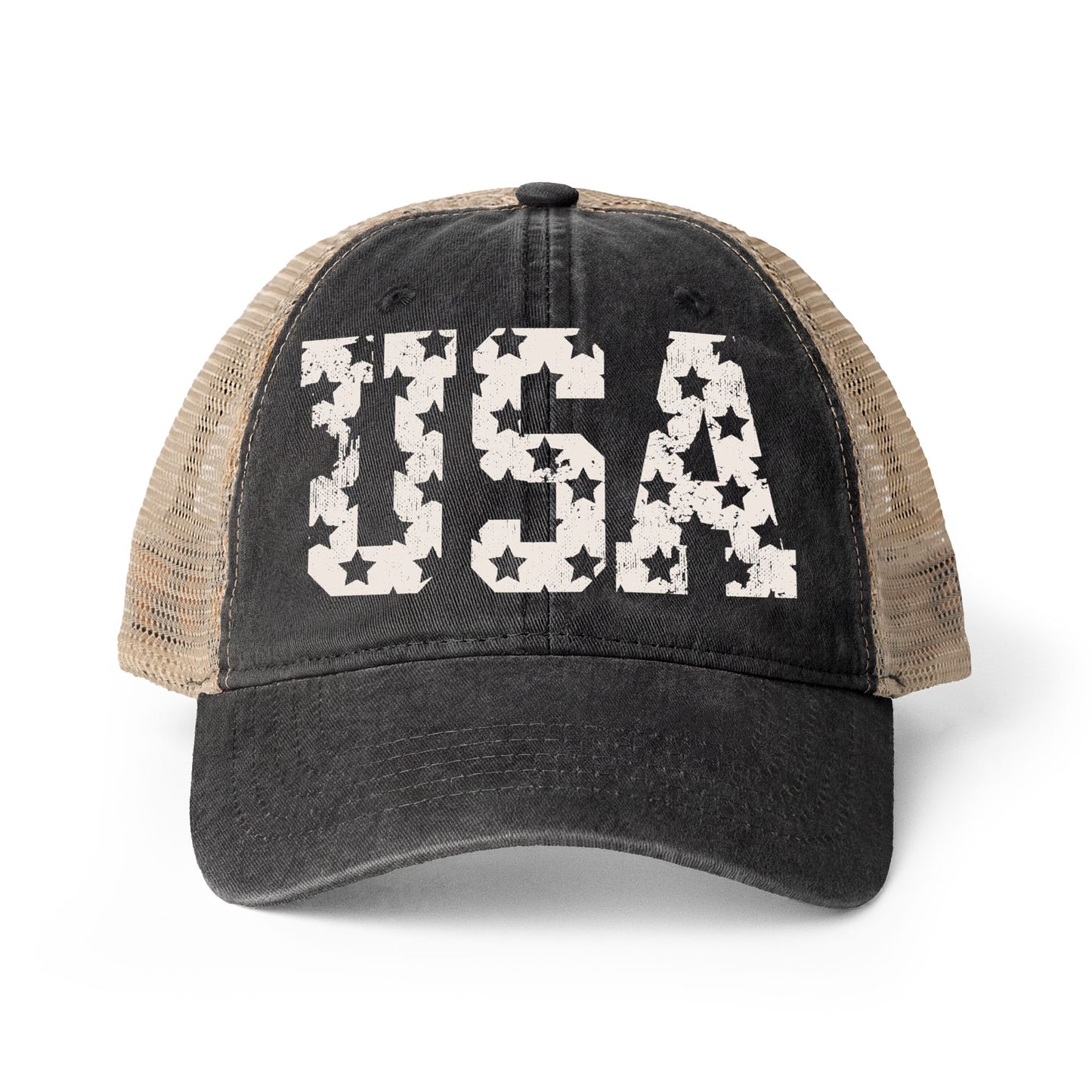 Women's Washed Mesh-Back Cap- USA