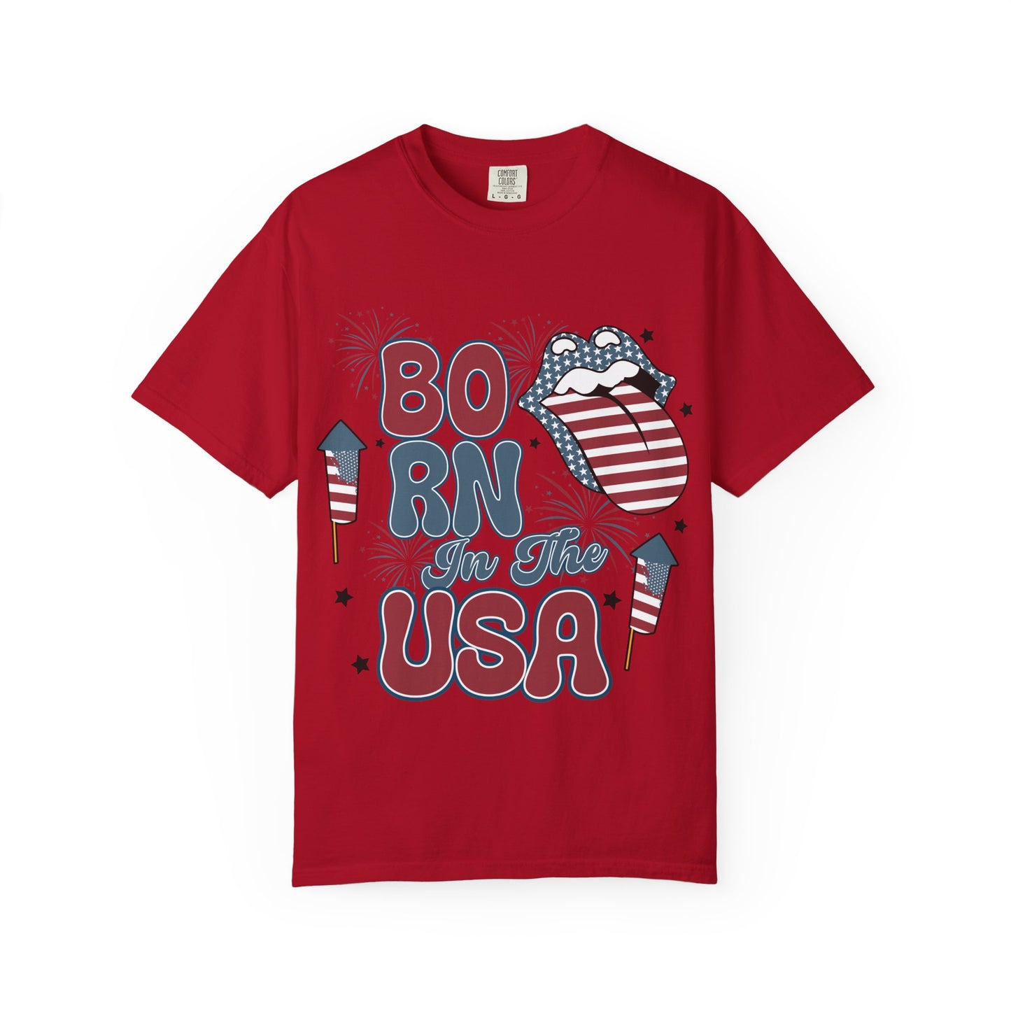 Born in the USA Patriotic T-Shirt — 4th of July American Flag Design