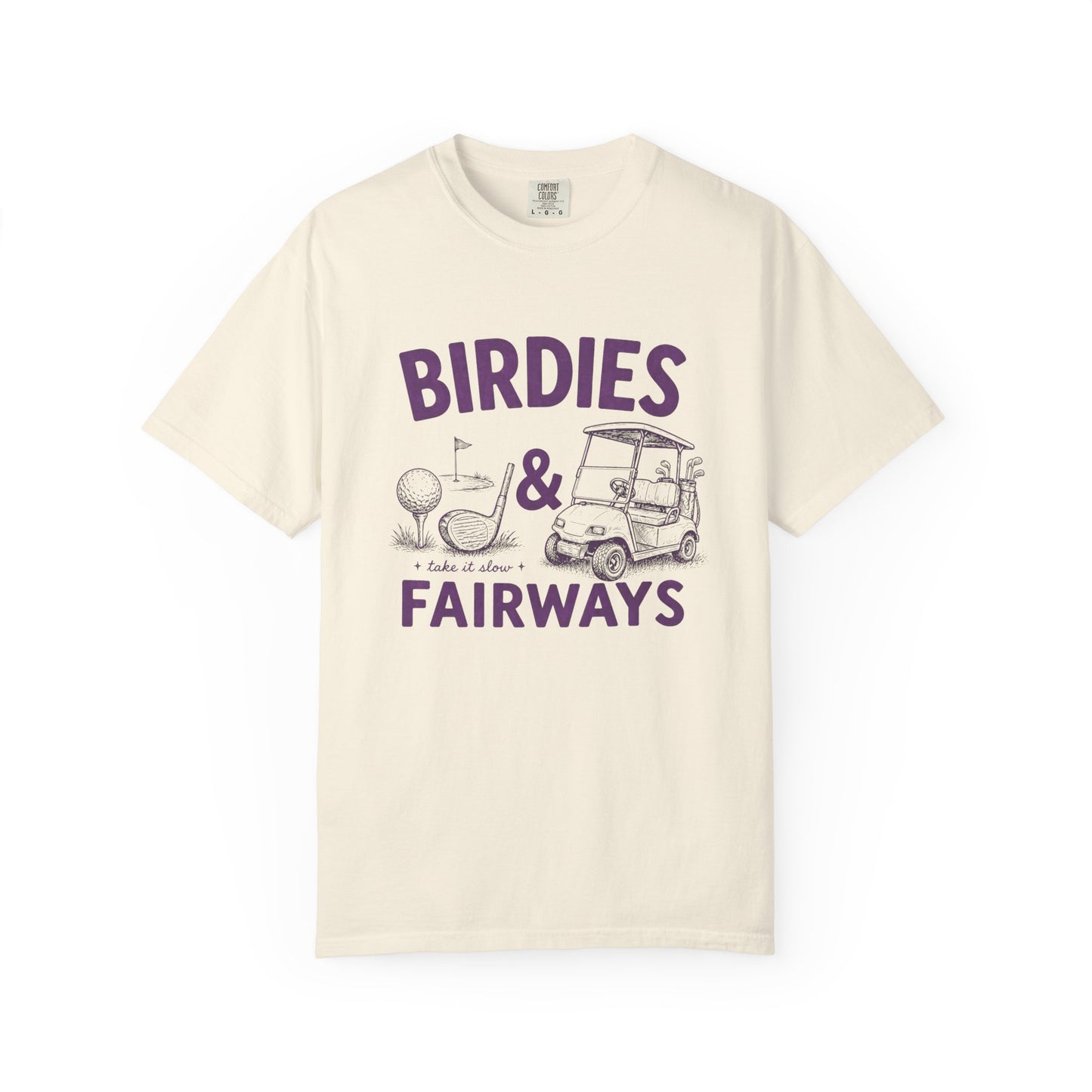 Birdies & Fairways Pink Golf T-Shirt — Funny Golf Cart Tee for Golfers