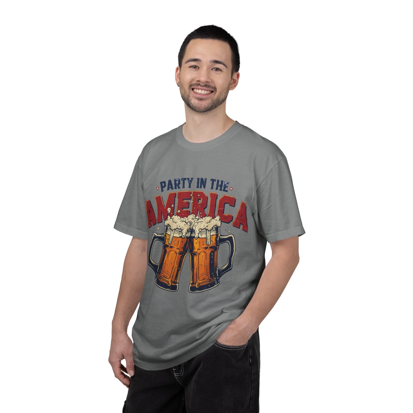 Party in the America T-Shirt — Patriotic Beer Graphic Tee for 4th of July
