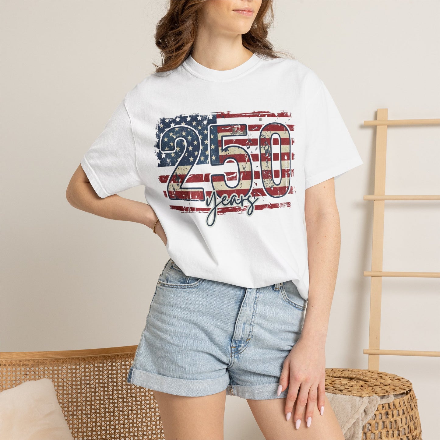 250 Years American Flag T-Shirt- Fourth of July Tee