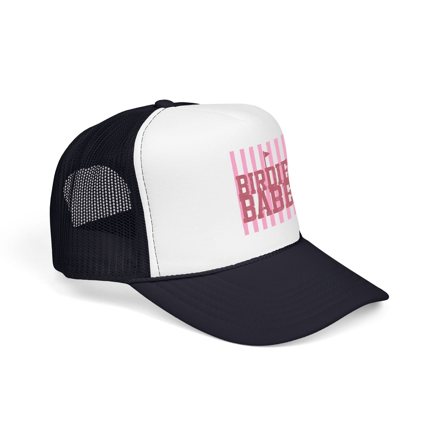 Trucker Hat — 'Birdie Babe' Pink Golf Graphic Foam Trucker Hat