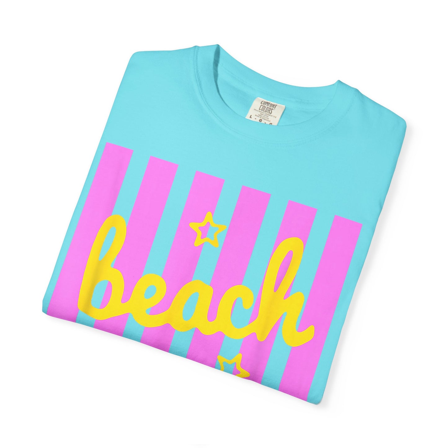 Beach Bum T-Shirt — Retro Pink Stripe Summer Tee