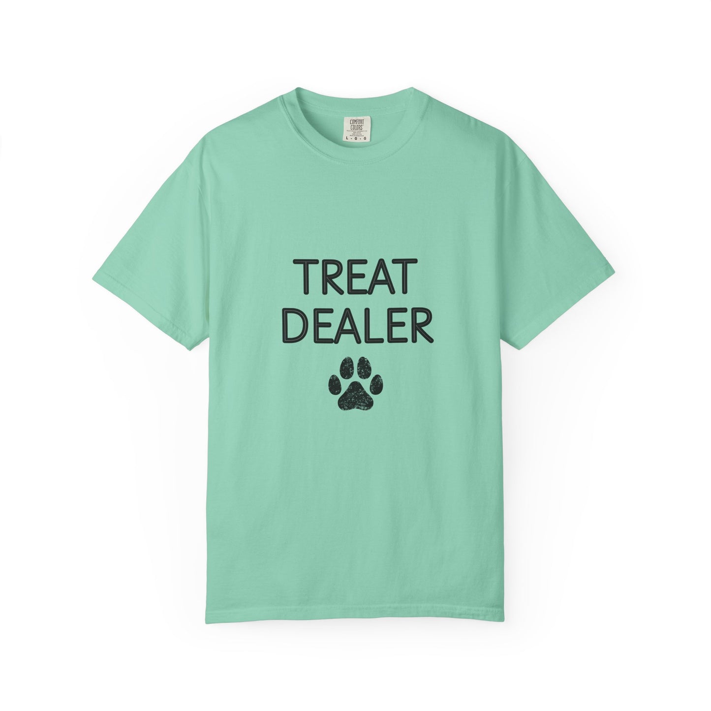 Treat Dealer T-Shirt — Funny Dog Lover Tee with Paw Print
