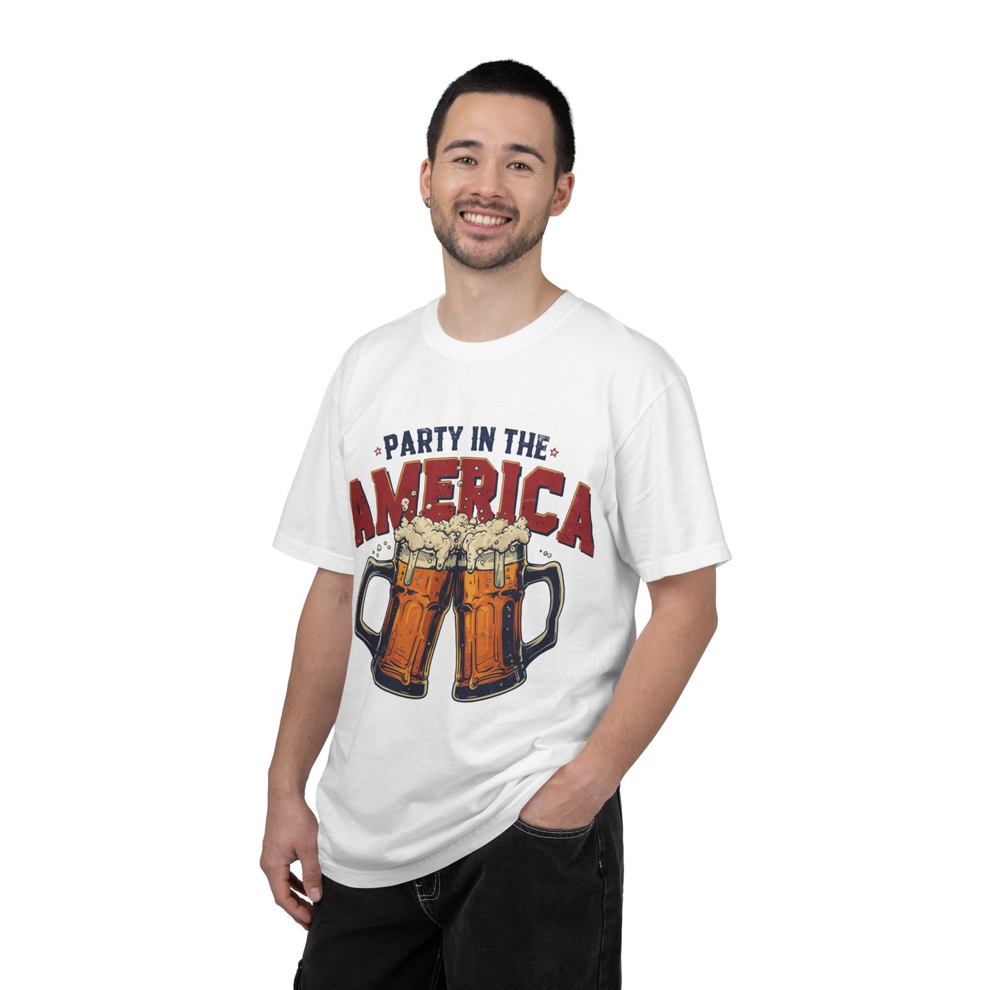 Party in the America T-Shirt — Patriotic Beer Graphic Tee for 4th of July
