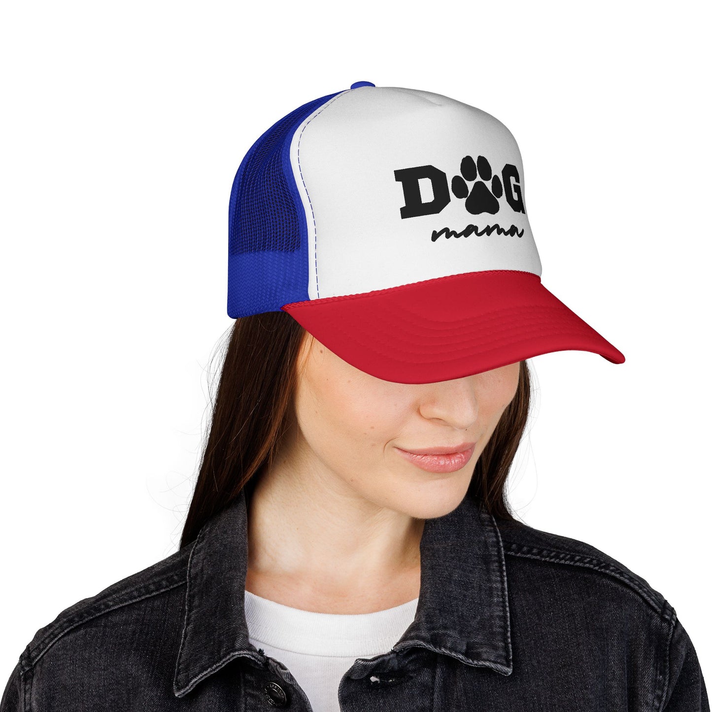 Dog Mama Trucker Hat – Paw Print Mesh Cap for Dog Lovers