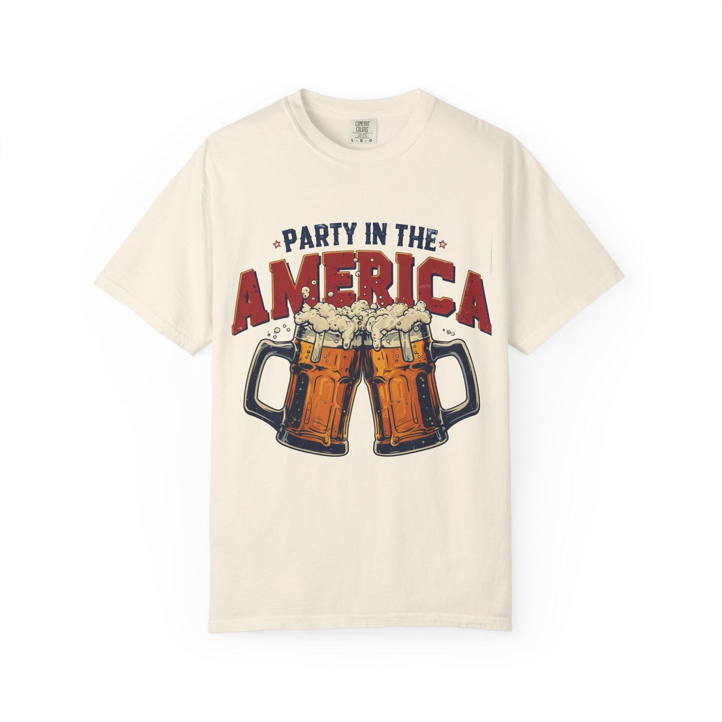 Party in the America T-Shirt — Patriotic Beer Graphic Tee for 4th of July