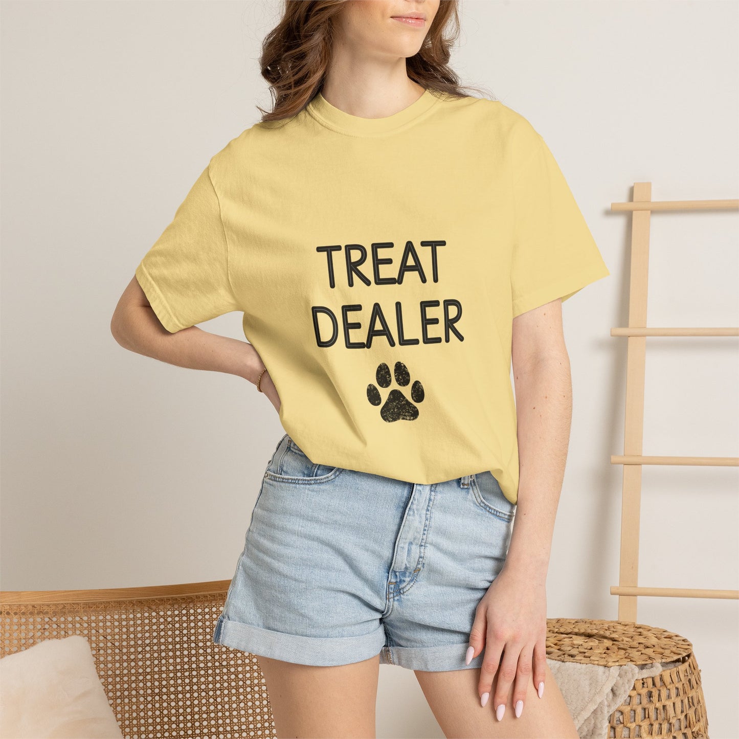 Treat Dealer T-Shirt — Funny Dog Lover Tee with Paw Print