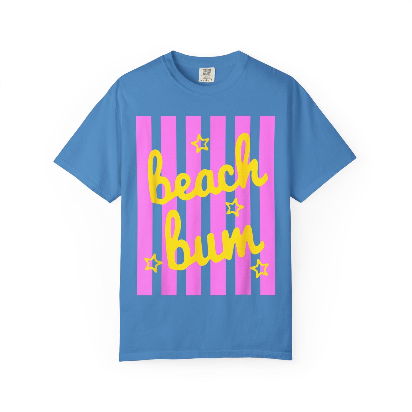 Beach Bum T-Shirt — Retro Pink Stripe Summer Tee