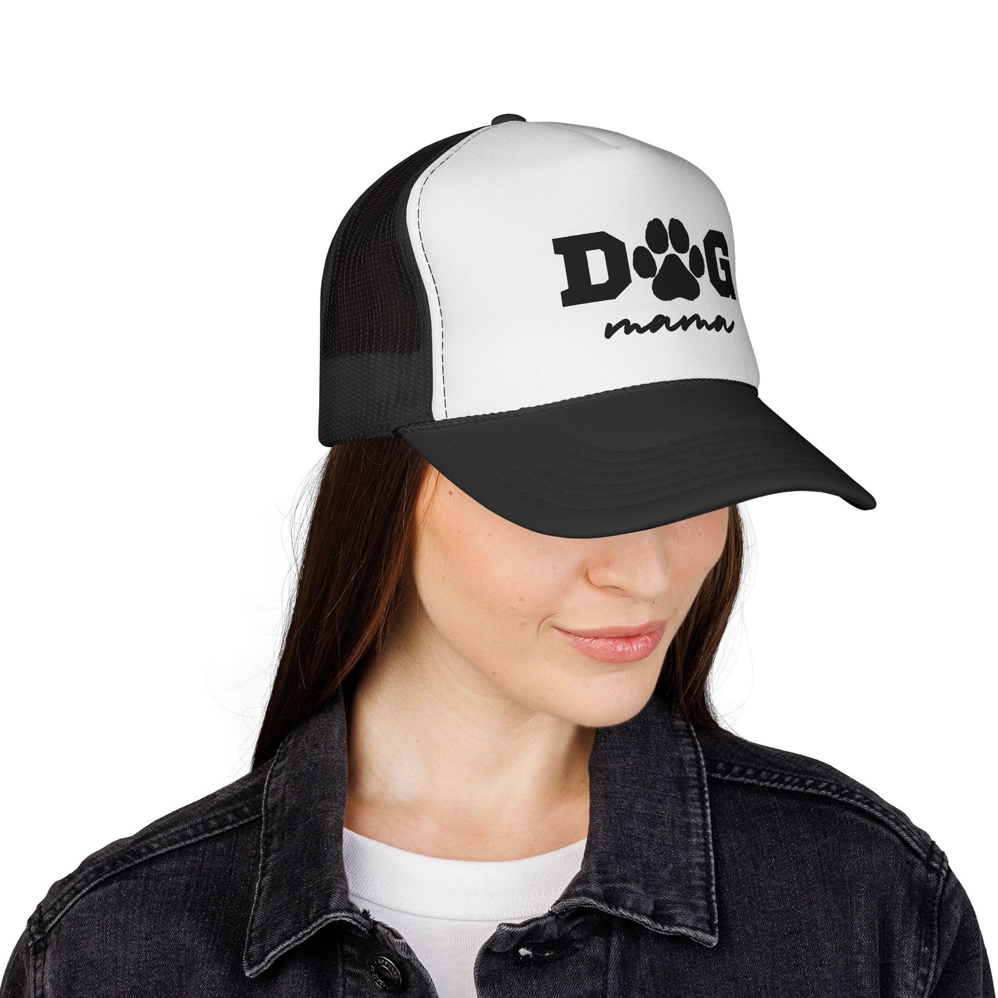 Dog Mama Trucker Hat – Paw Print Mesh Cap for Dog Lovers