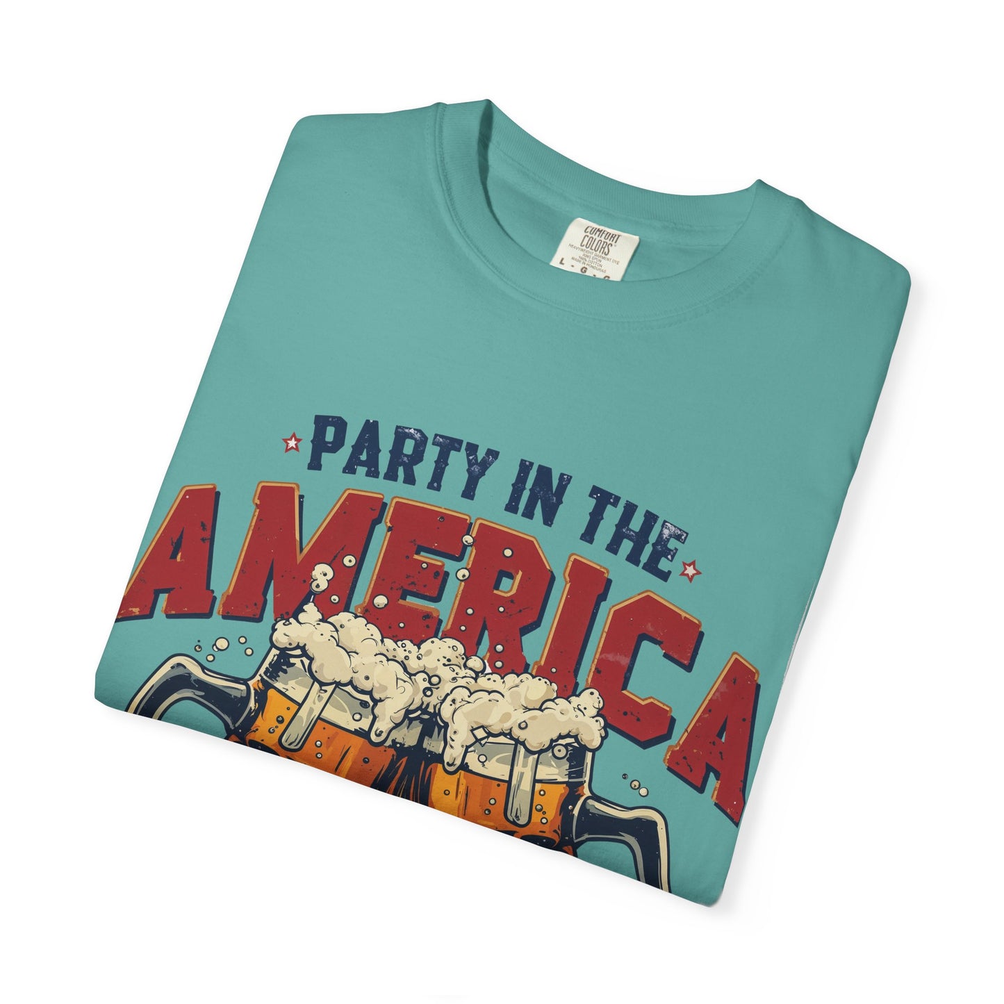 Party in the America T-Shirt — Patriotic Beer Graphic Tee for 4th of July