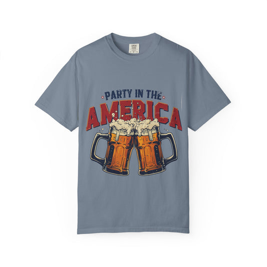 Party in the America T-Shirt – Patriotic Beer Graphic Tee