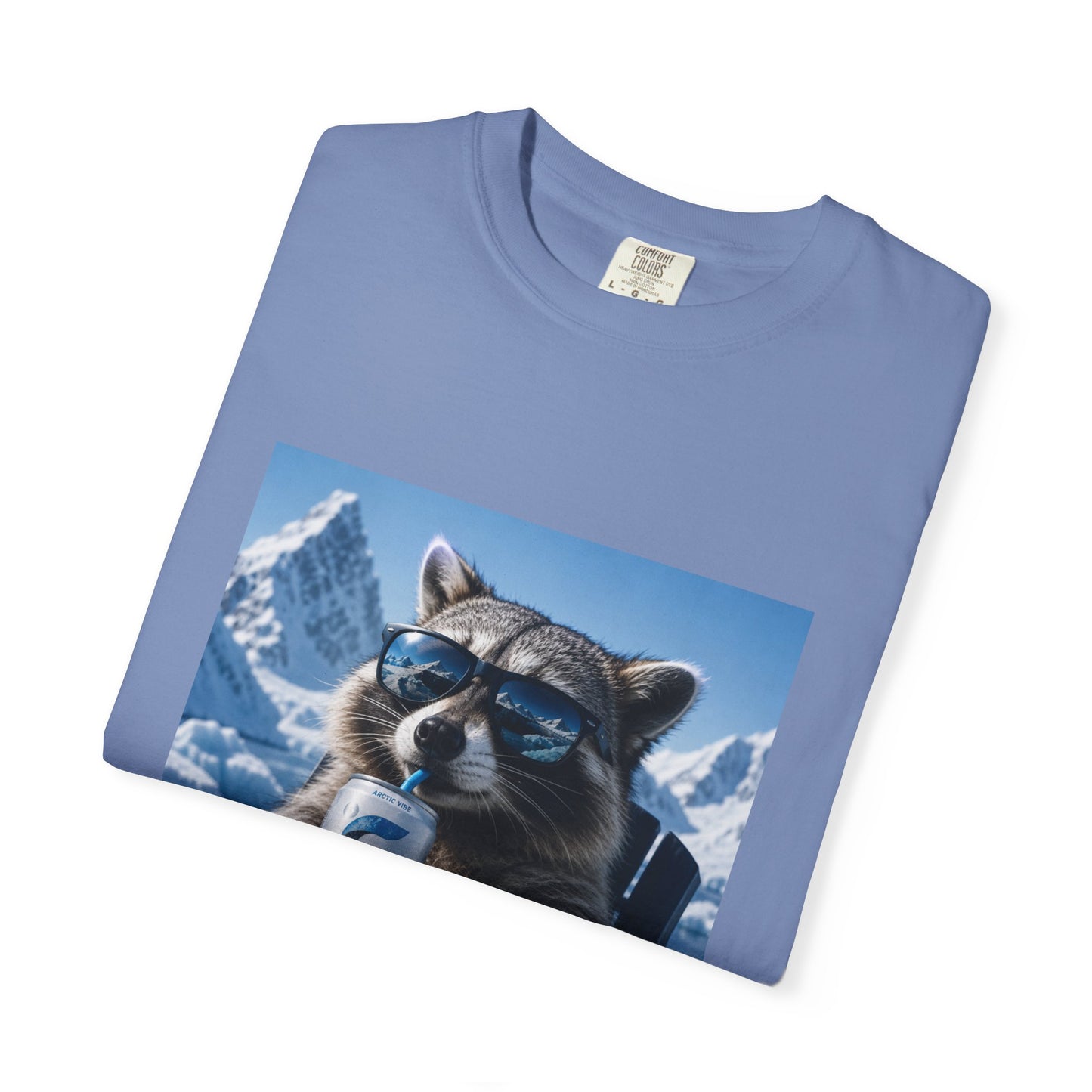 Raccoon Chill Tee — Mountain Lounge Graphic T-Shirt (Holds Celsius Engery Drink)