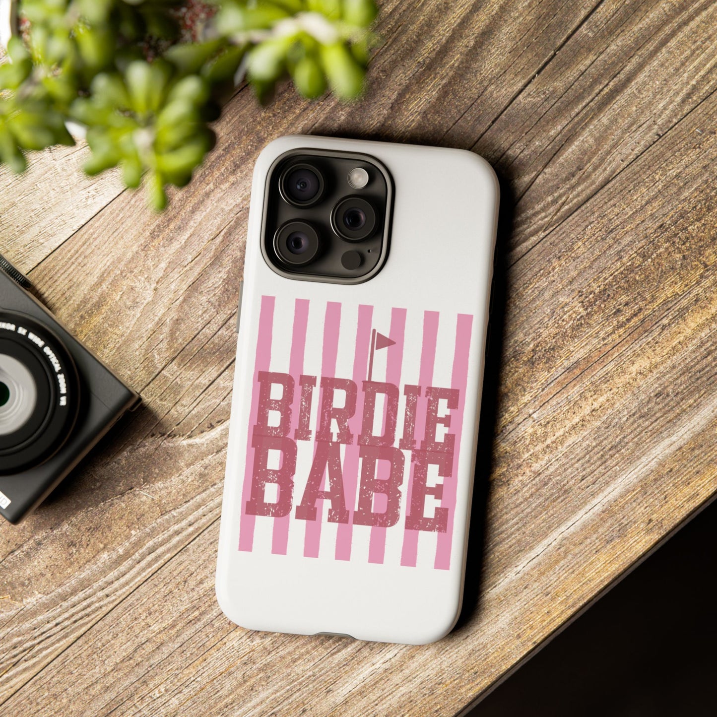 Birdie Babe Phone Case — Pink Striped Golf iPhone Case