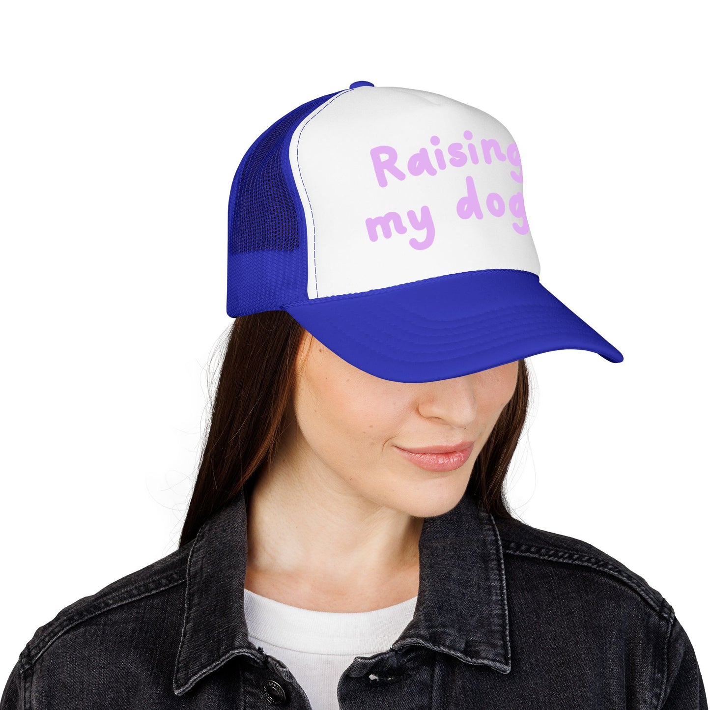 Raising My Dogs Foam Trucker Hat — Cute Pastel Pet Mom Cap
