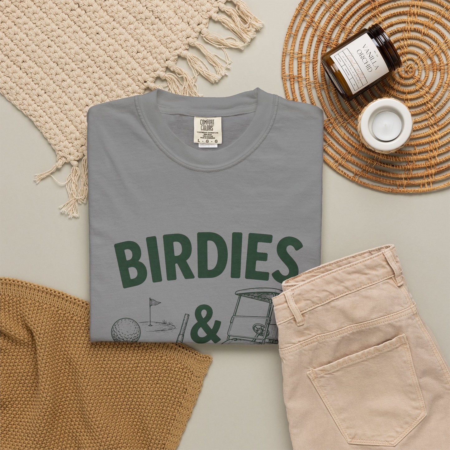 Golf T-Shirt — "Birdies & Fairways" Vintage Golf Cart Design