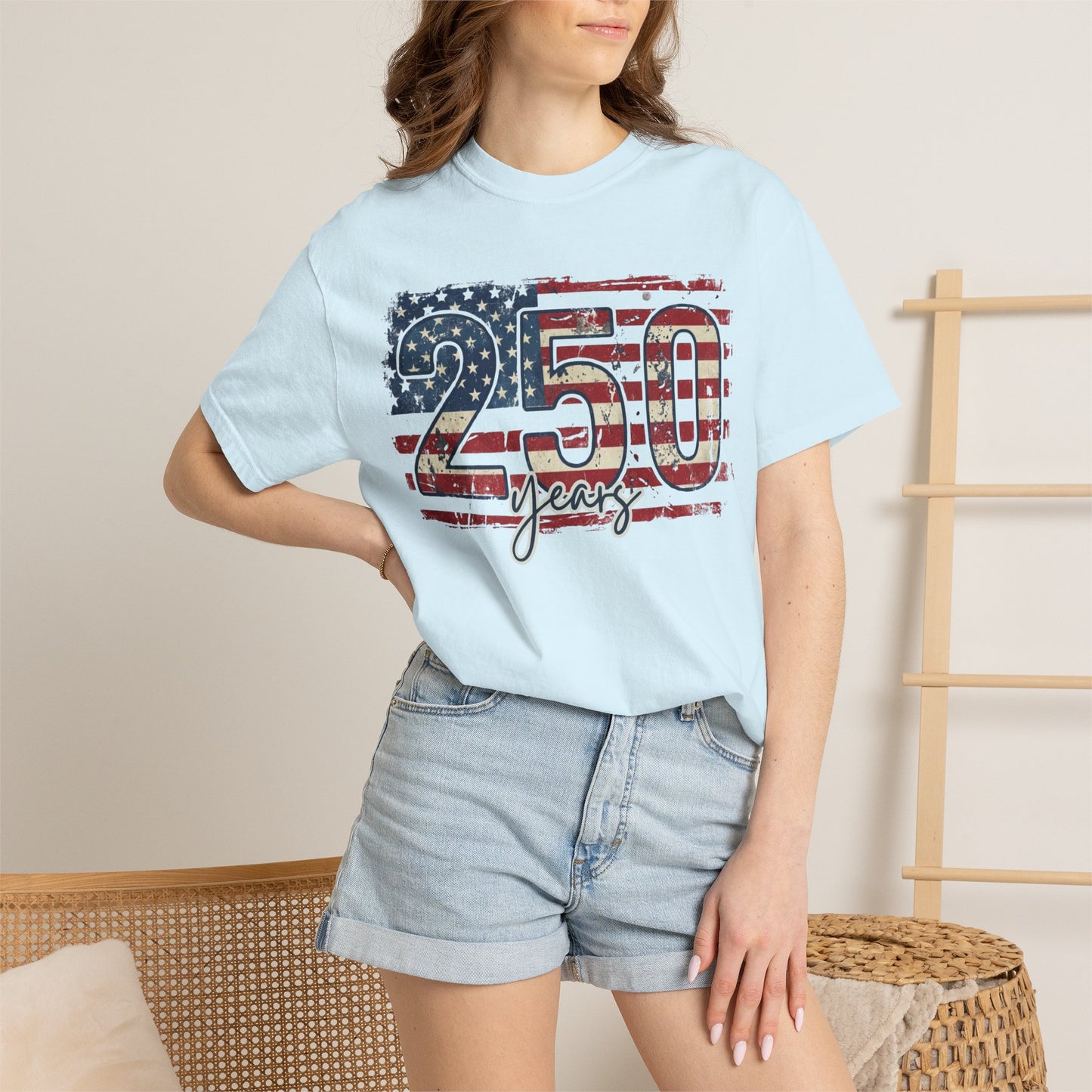 250 Years American Flag T-Shirt- Fourth of July Tee